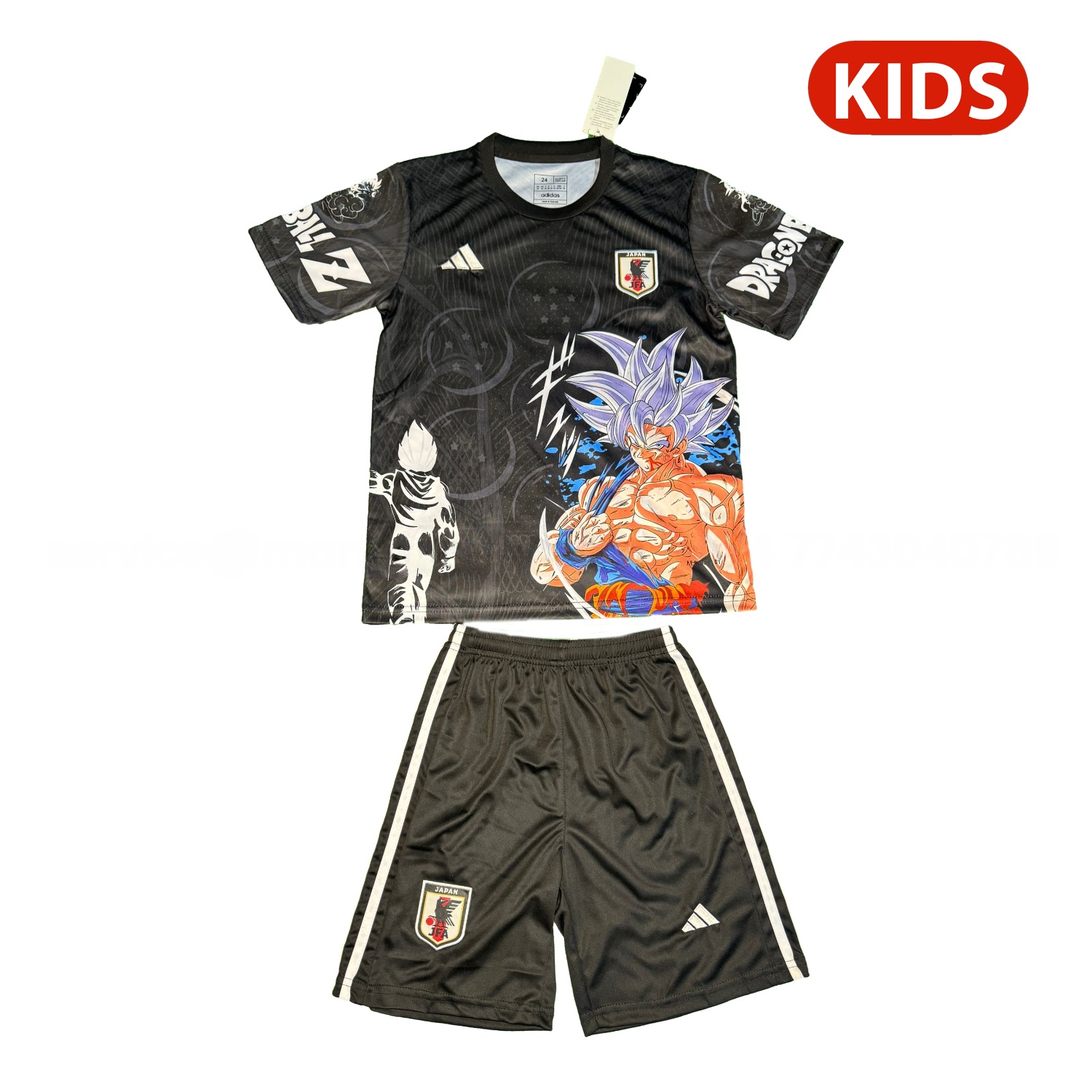 Japan 25-26 Vegetto Black Special Kids Kit - JerseysGala