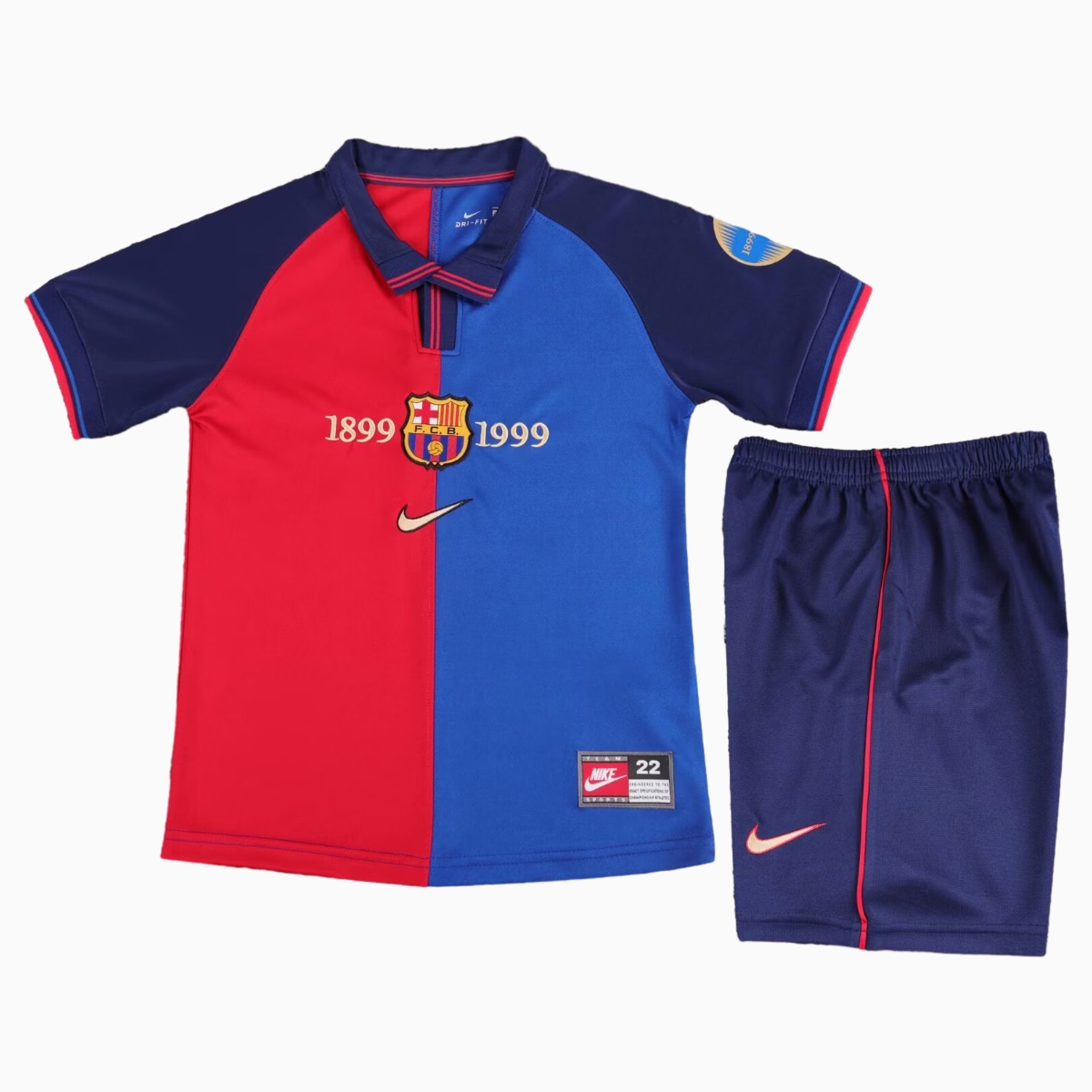 Retro Barcelona 99-00 Home 100th anniversary Kids Kit - JerseysGala