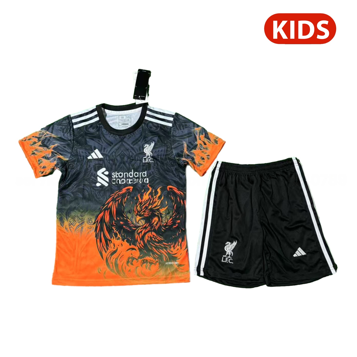 Liver.pool 25-26 Orange Liver.pool Bird Black Special Kids Kit - JerseysGala