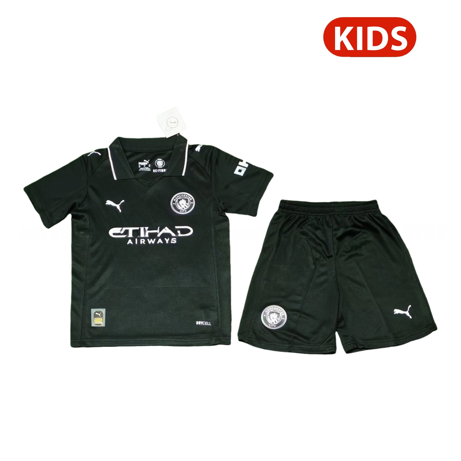 Manchester City 25-26 Away Black Kids Kit - JerseysGala