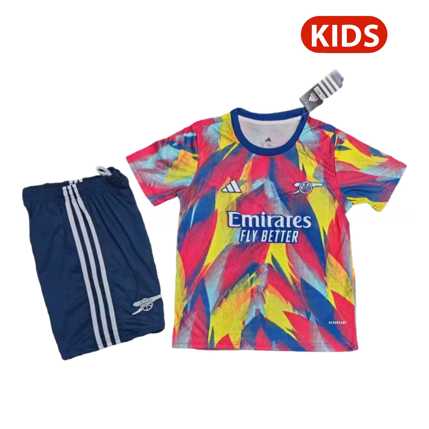 Arsenal 25-26 Colorful Pre-Match Training Kids Kit - JerseysGala