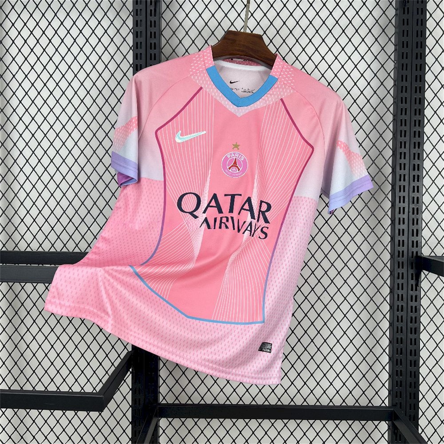 Paris Saint-Germain PSG 25-26 T90 White Lines Pink Gradient Special Jersey - Fans Version - JerseysGala