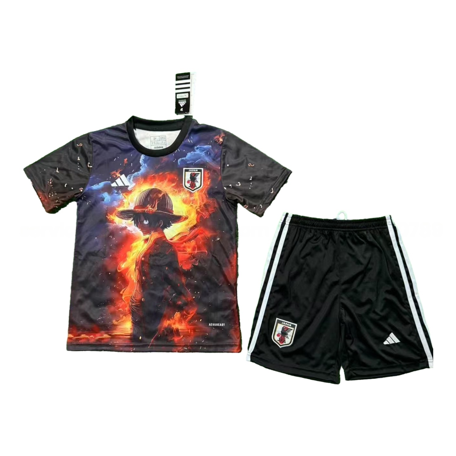 Japan 25-26 Night And Fire Luffy Black Special Kids Kit - JerseysGala