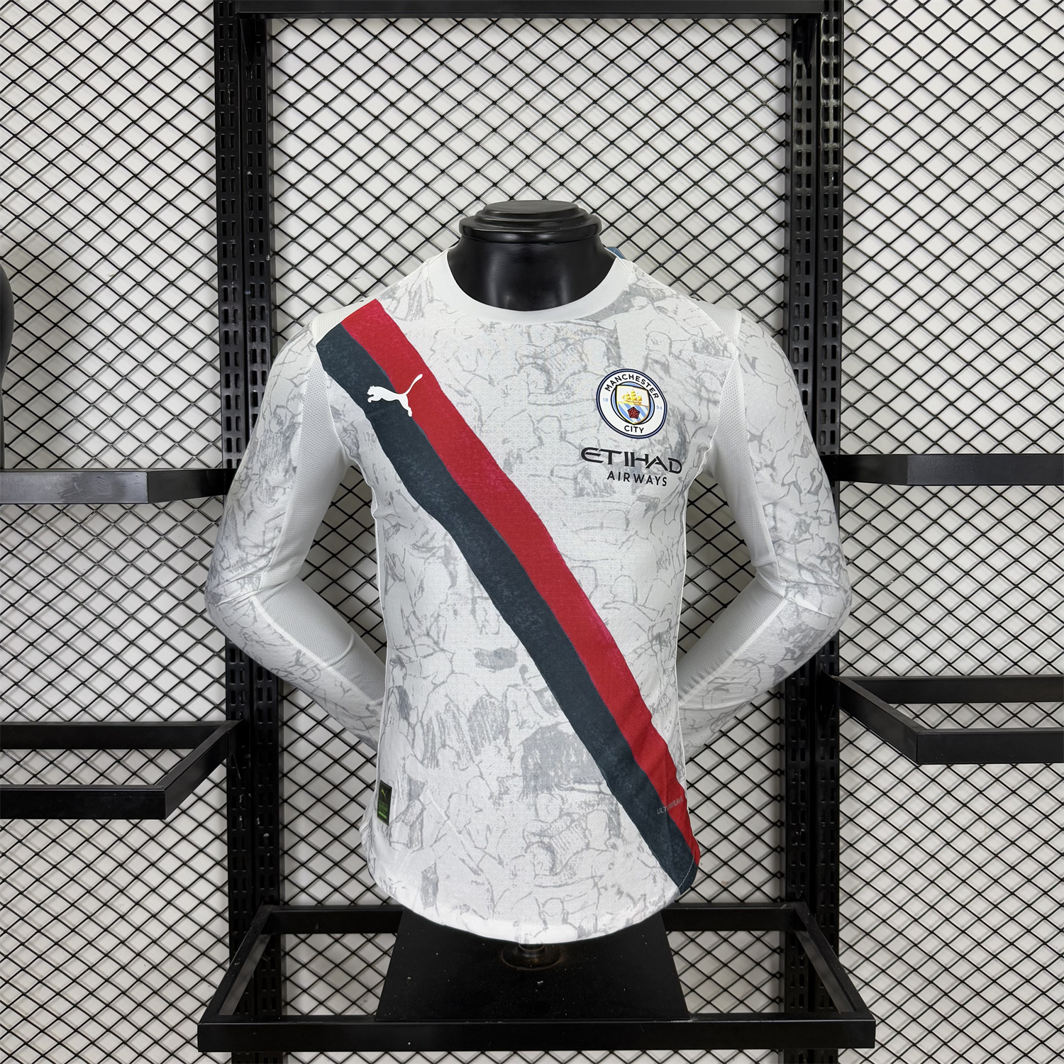 Manchester City 25-26 KidSuper White Long Sleeves Jersey - Player Version - JerseysGala