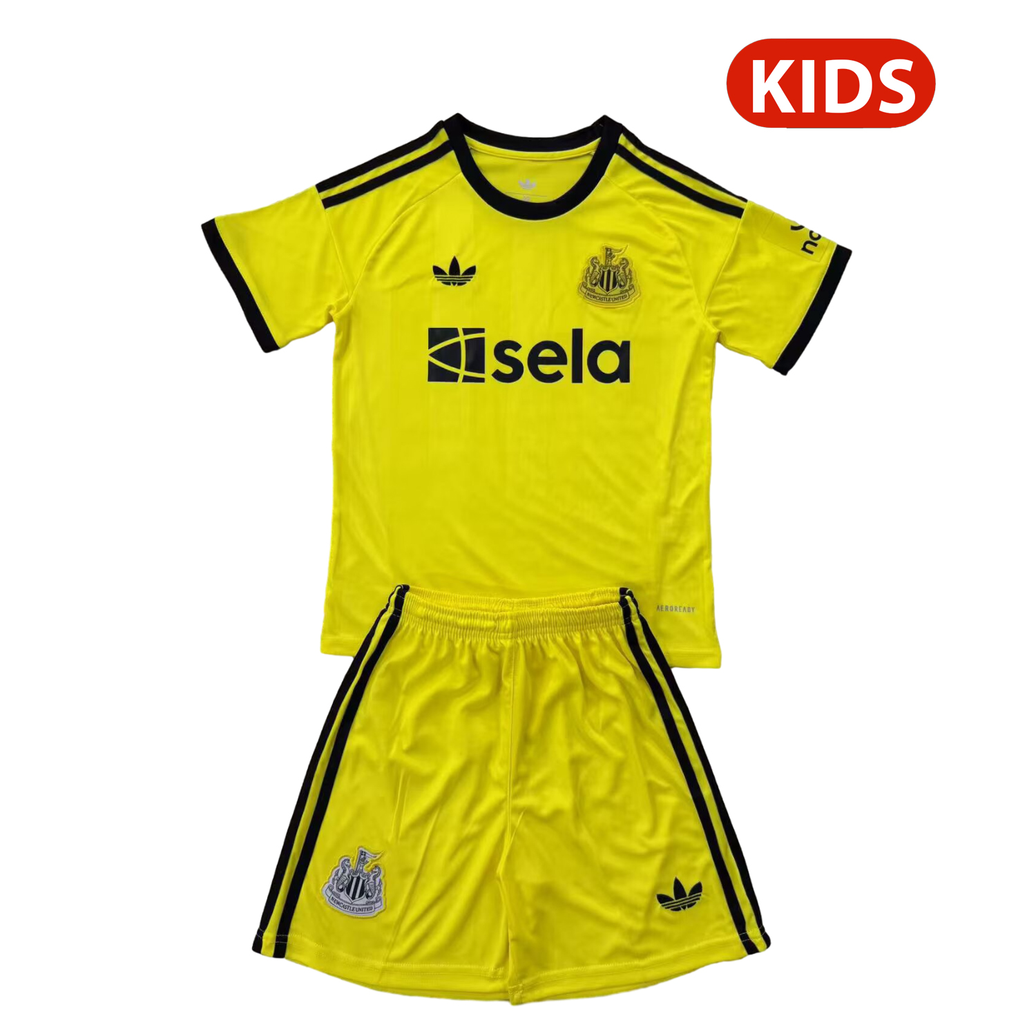 Newcastle United 25-26 Yellow Goalkeeper Kids Kit - JerseysGala