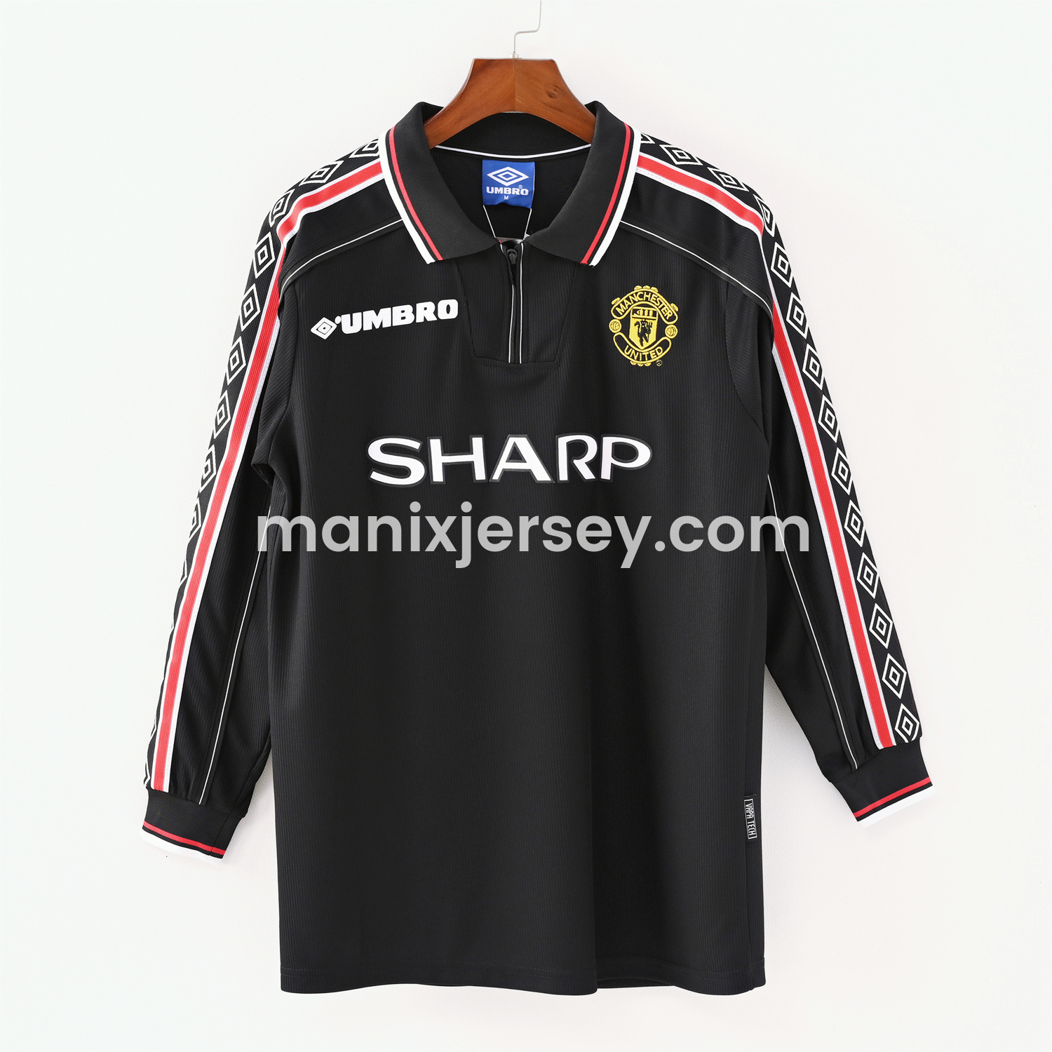 Retro Manchester United 1998-99 Black Long Sleeves Jersey - JerseysGala