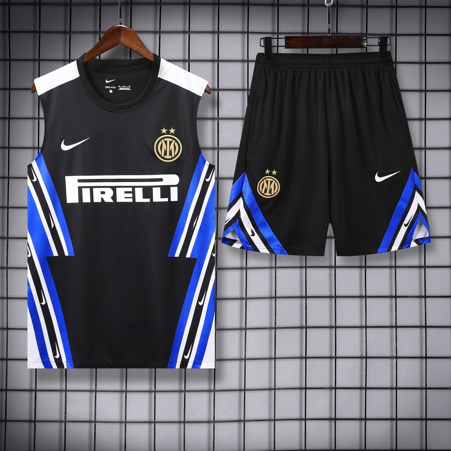 Inter Milan 25-26 Vest Training Set - Black Vest & Black Shorts - JerseysGala