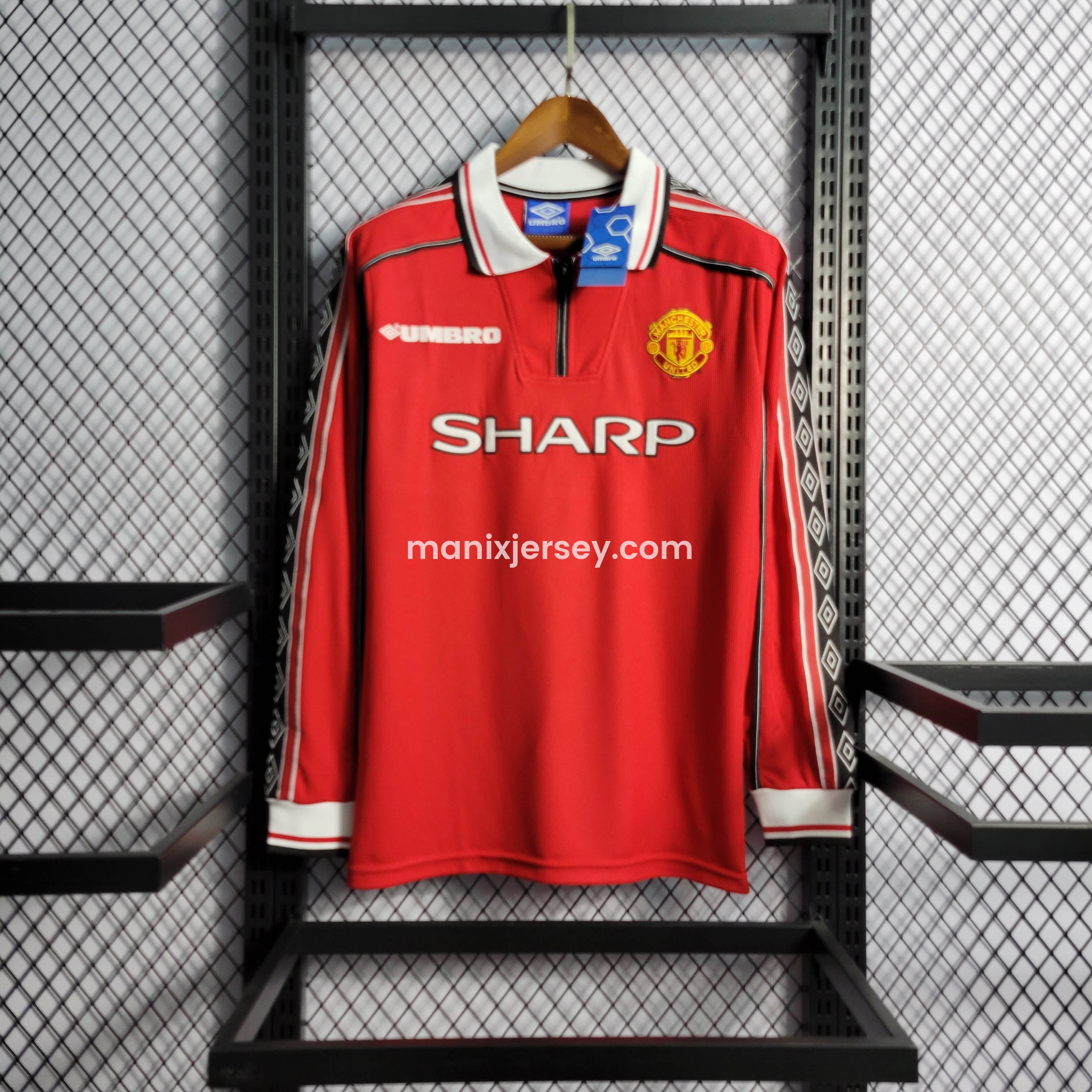 Retro Manchester United 98-99 Home Long Sleeve Jersey - JerseysGala