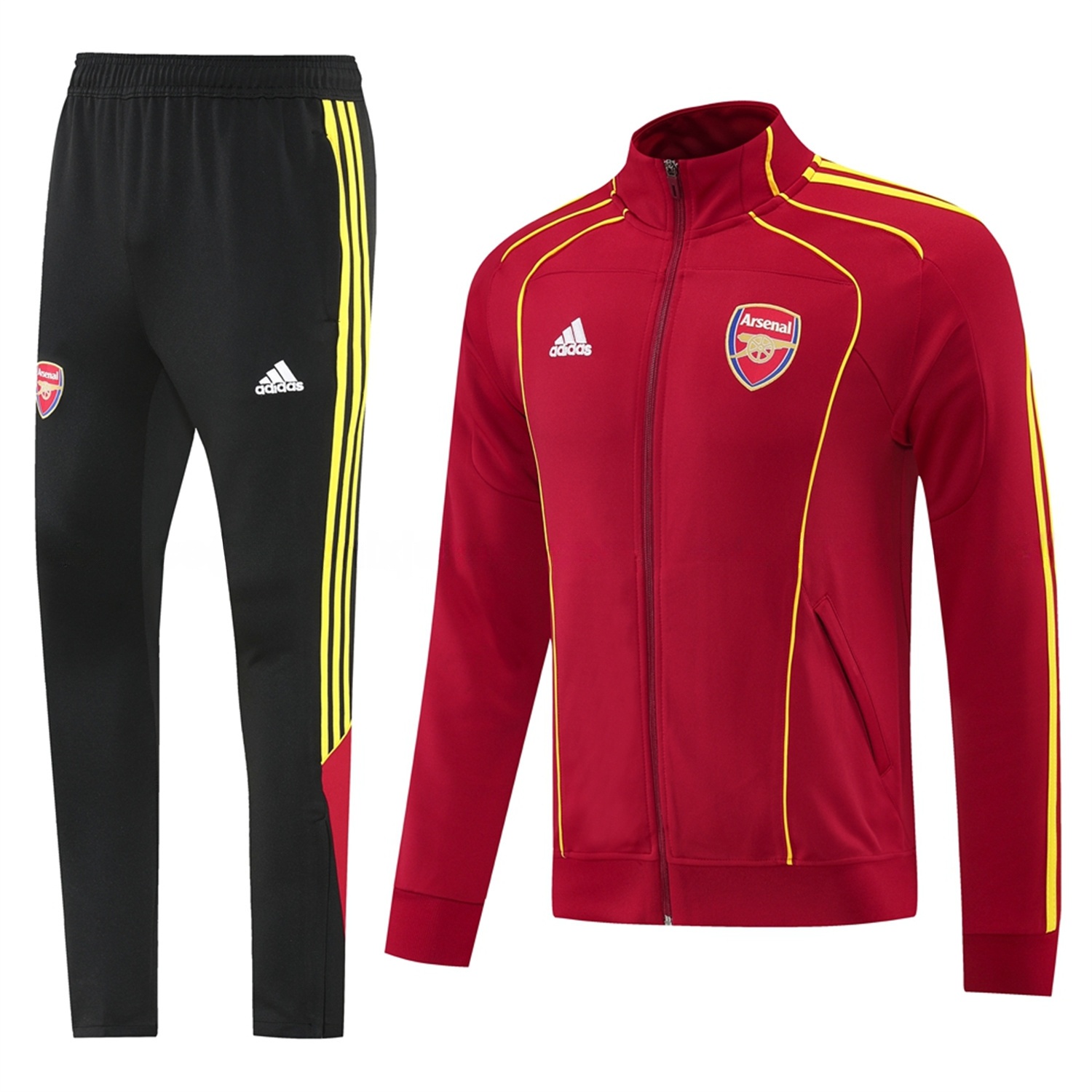Arsenal 25-26 Jacket Training Tracksuit - Red Jackets & Black Pants - JerseysGala