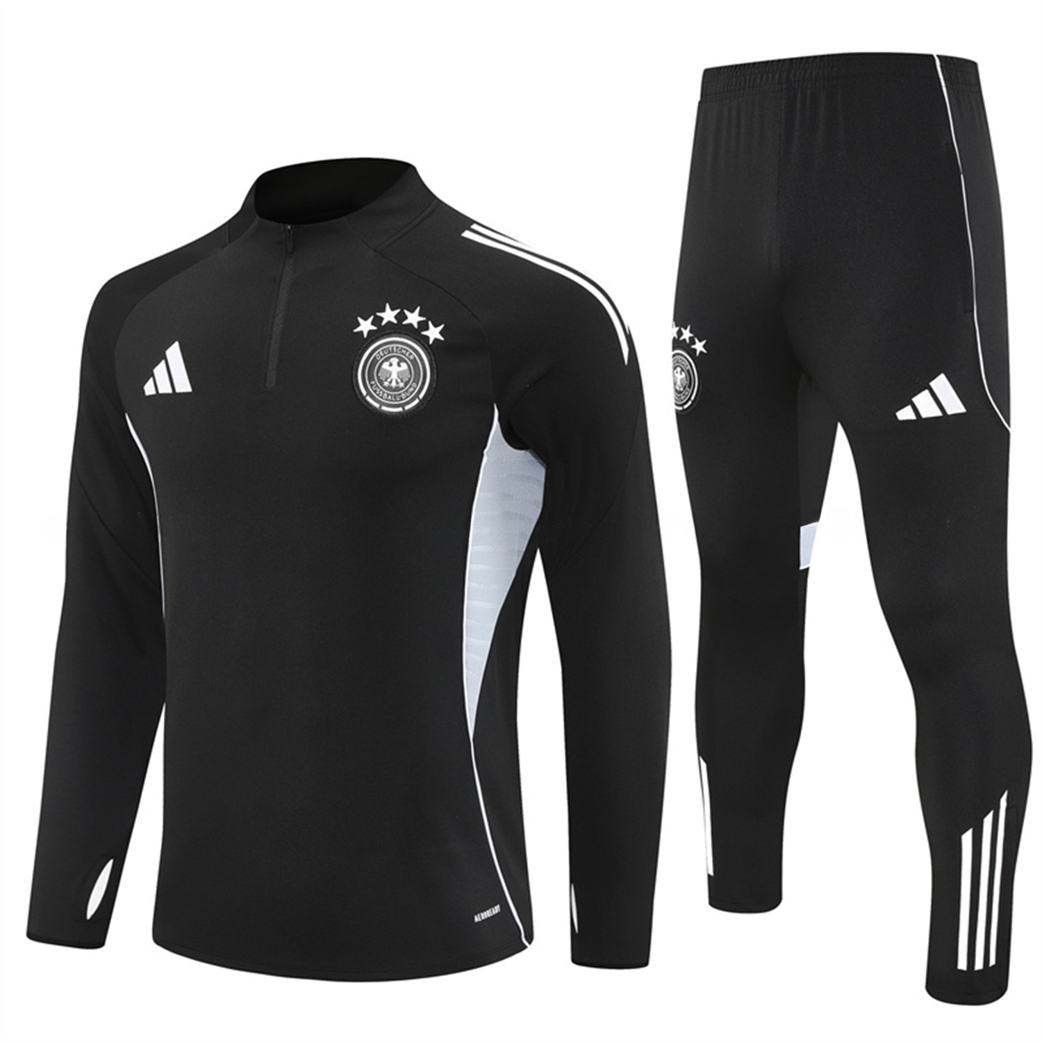Germany 25-26 Long Sleeve Training Set - Black Top and Black Pants - JerseysGala