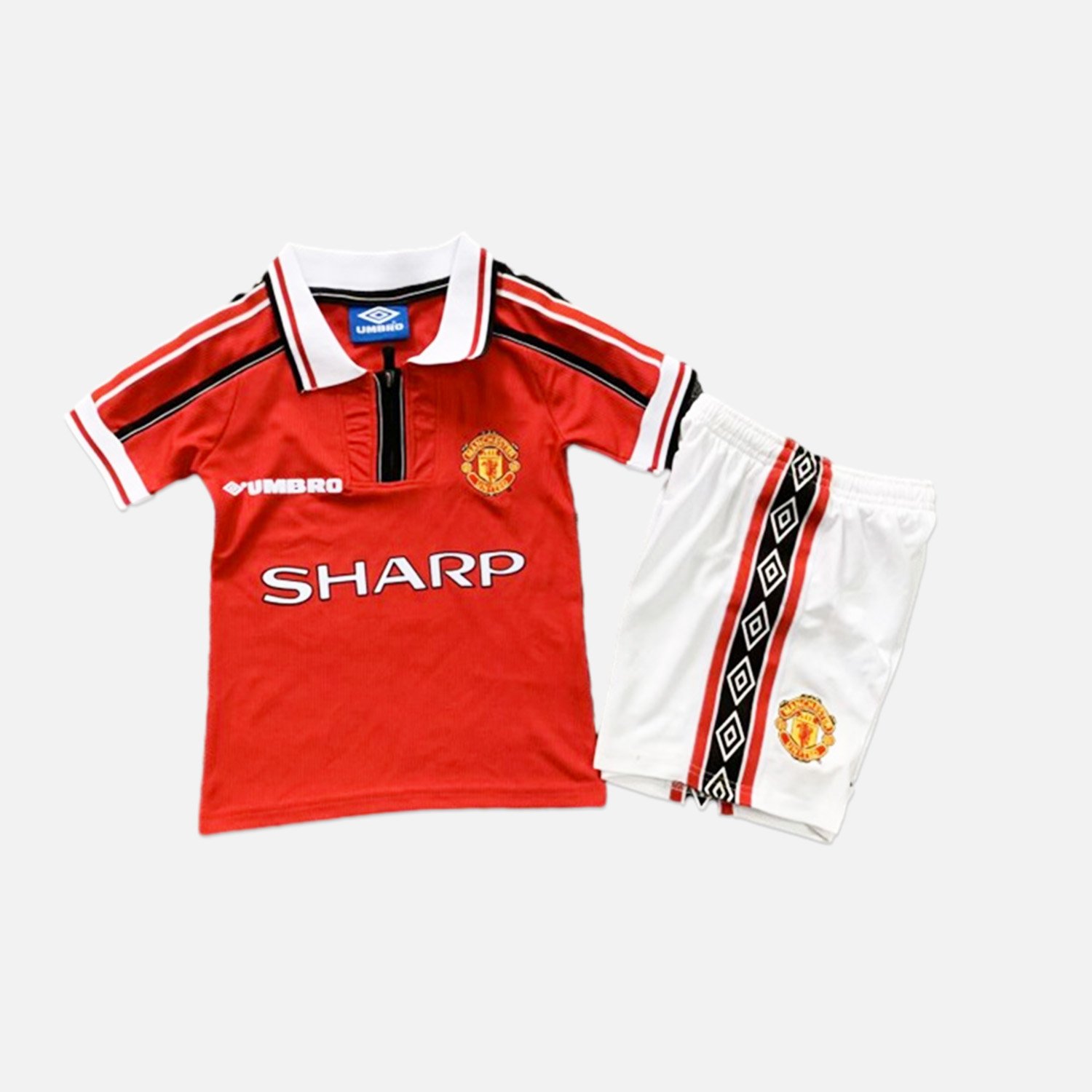 Retro Manchester United 1998-99 Home Stadium Kids Kit - JerseysGala