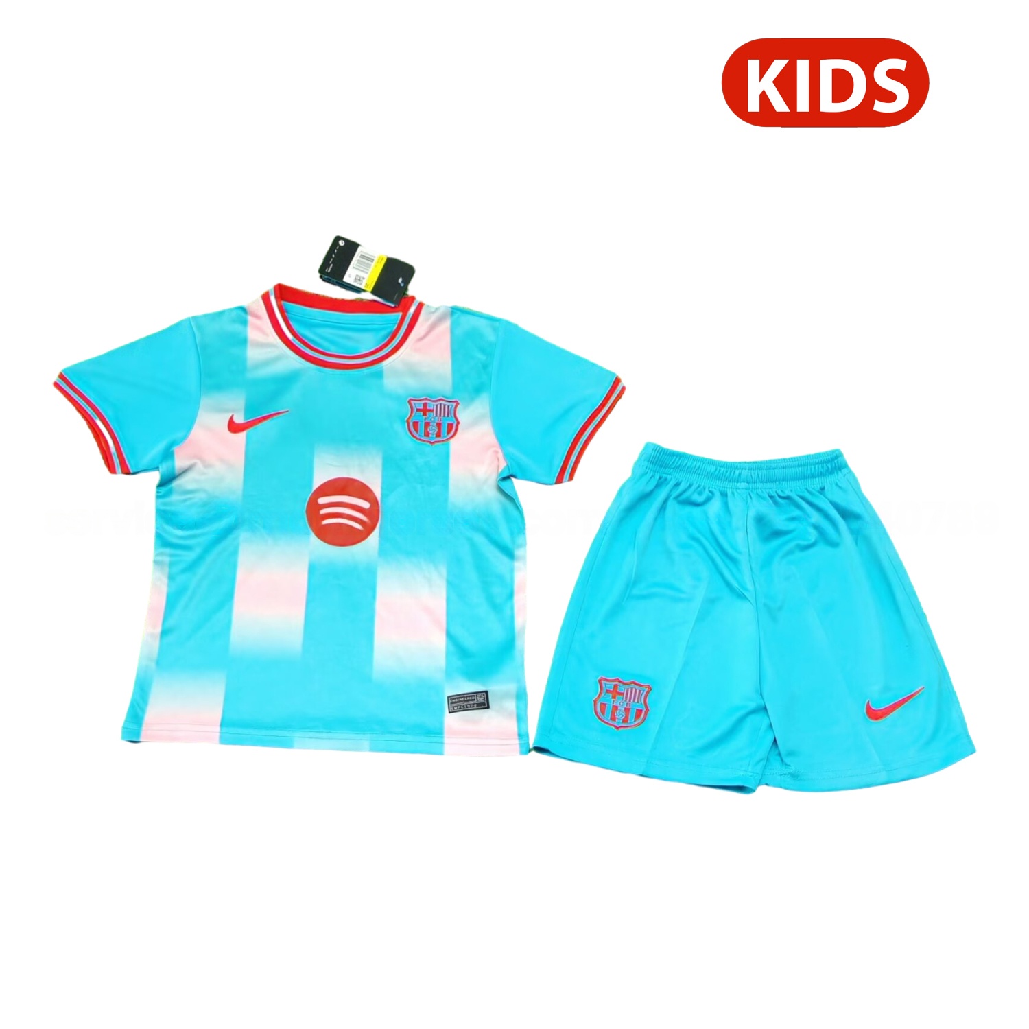 Barcelona 25-26 Blue And Pink Special Kids Kit - JerseysGala