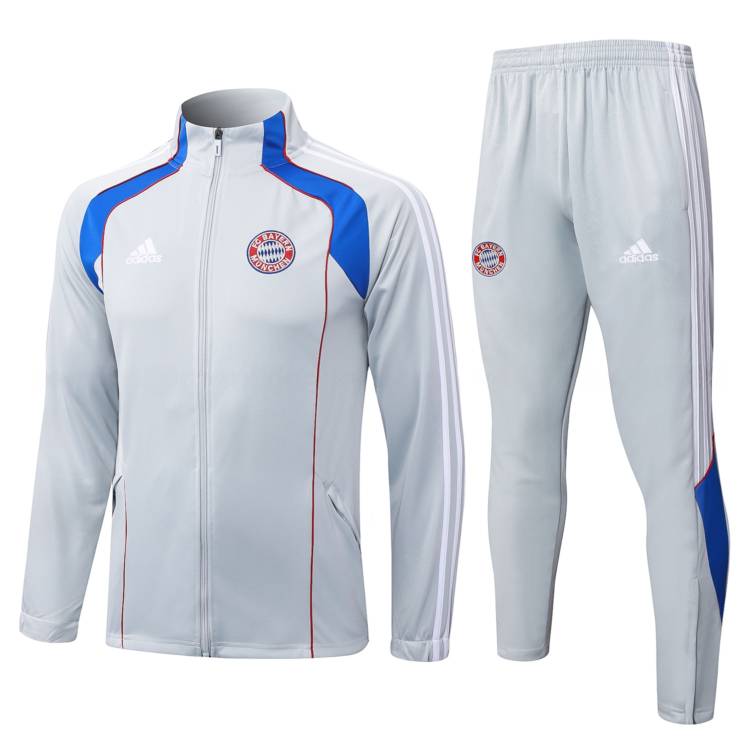 Bayern Munich 25-26 Jacket Training Tracksuit - Grey Throwback Jackets & Pants - JerseysGala