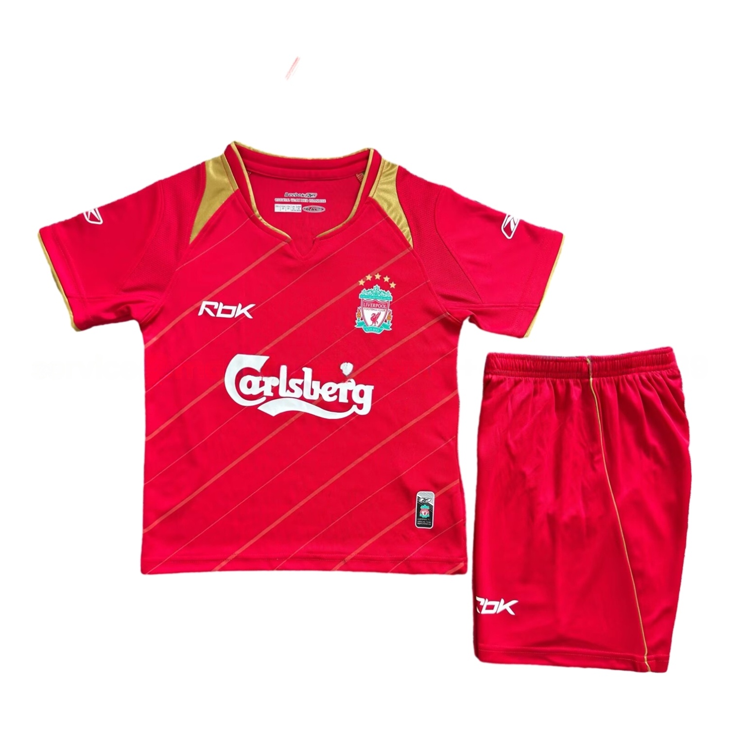 Retro Liver.pool 2005-06 European Home Kids Kit - JerseysGala