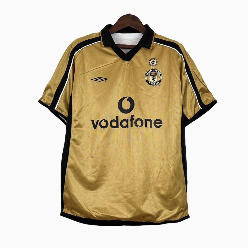 Retro Manchester United 01-02 100th Anniversary Special Edition Jersey - Gold - JerseysGala