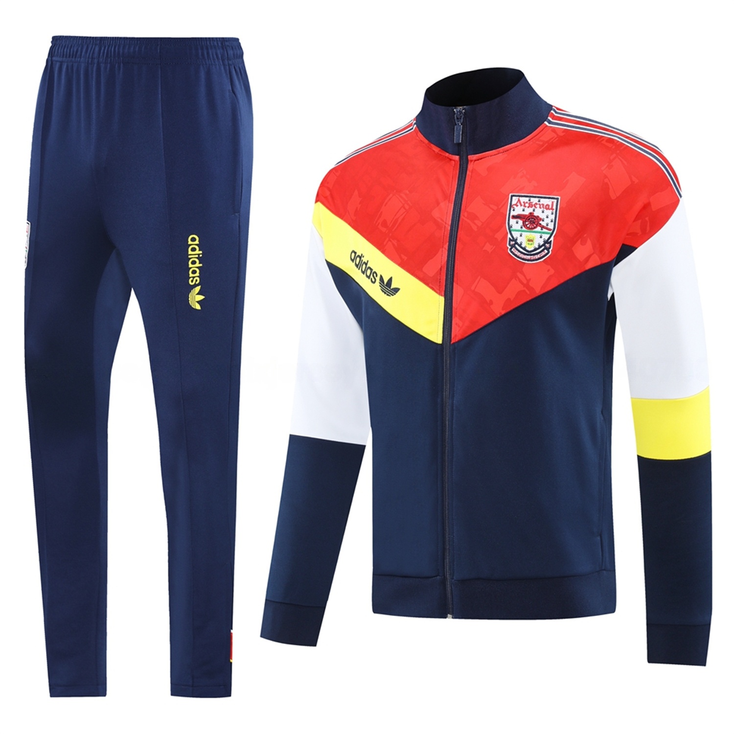 Arsenal 25-26 Jacket Training Tracksuit - Red Blue Throwback Jackets & Blue Pants - JerseysGala