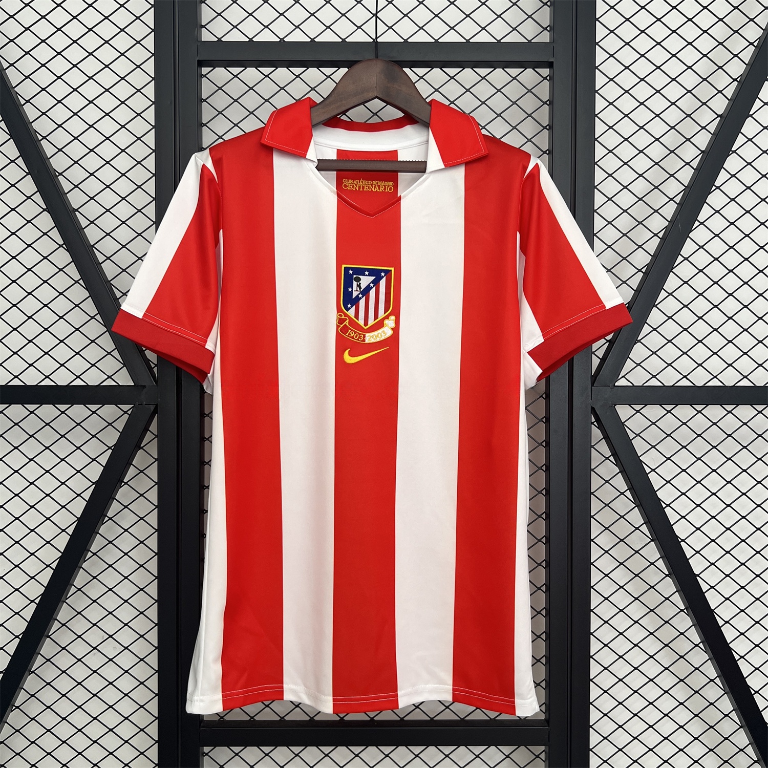 Retro Atletico Madrid 2003-04 Home Centenary Special Jersey - JerseysGala