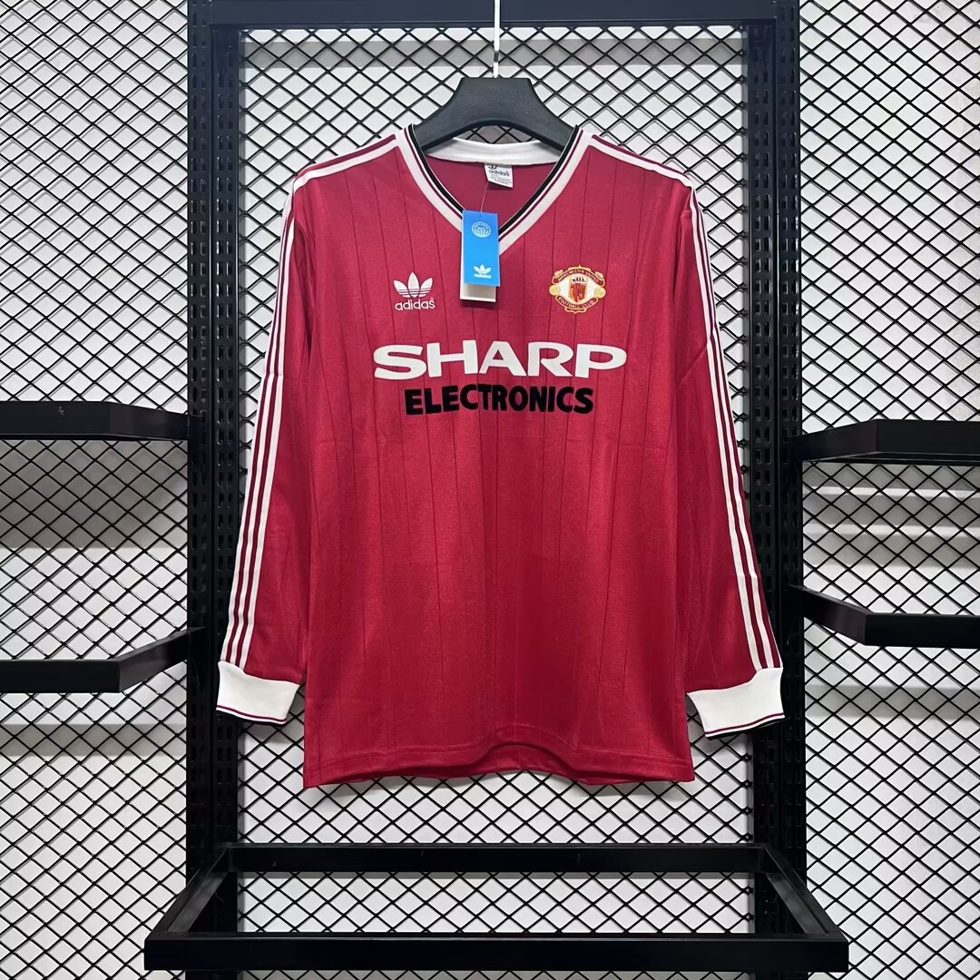 Retro Manchester United 82-83 Home Long Sleeve Jersey - JerseysGala