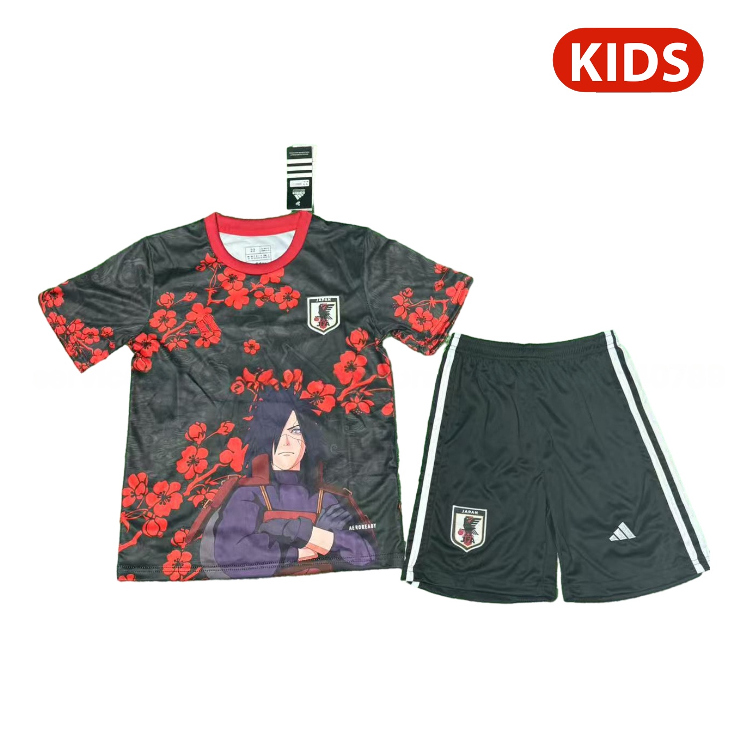 Japan 25-26 Uchiha Madara Red And Black Special Kids Kit - JerseysGala