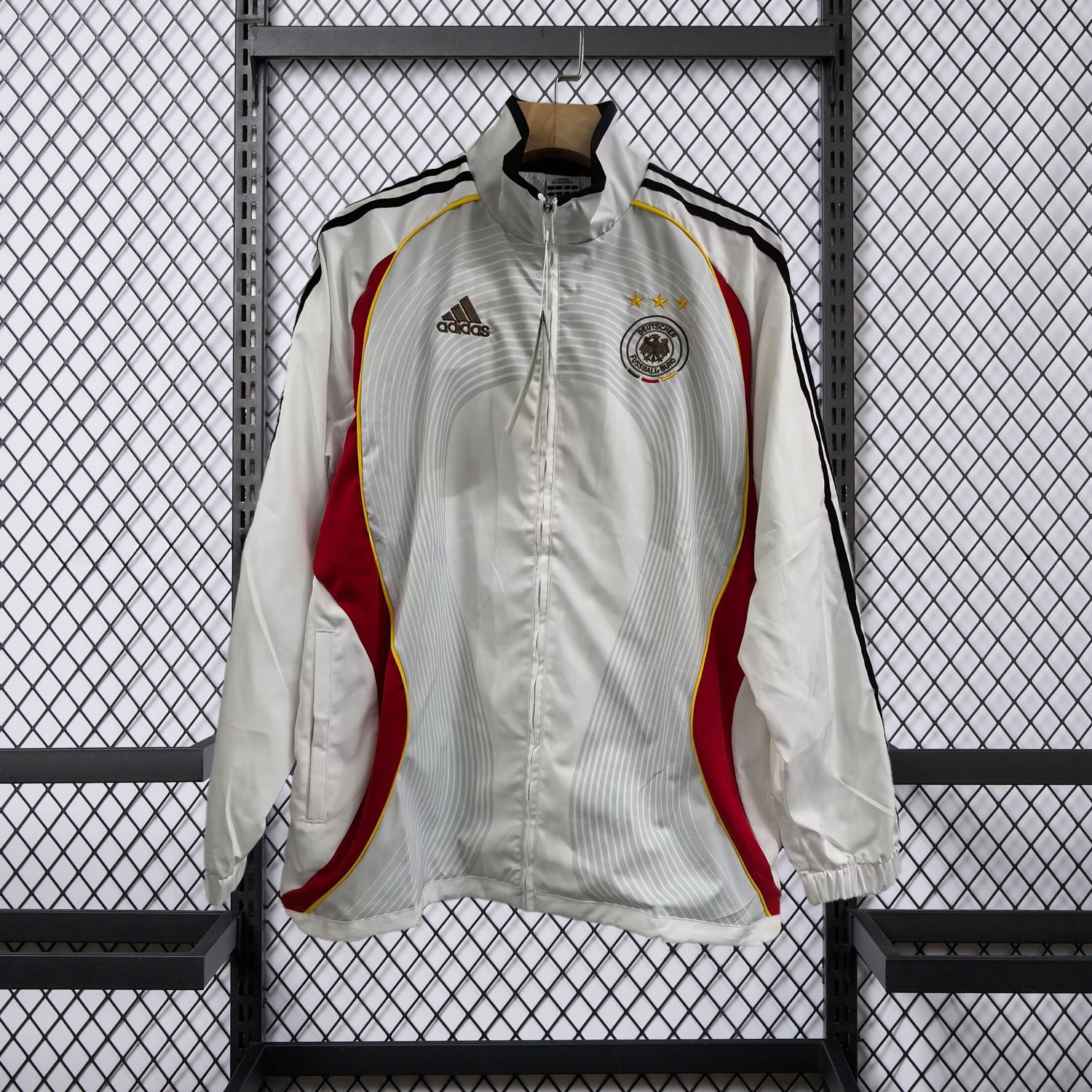Retro Germany 2006 Vintage Style Windbreaker - White & Black - JerseysGala
