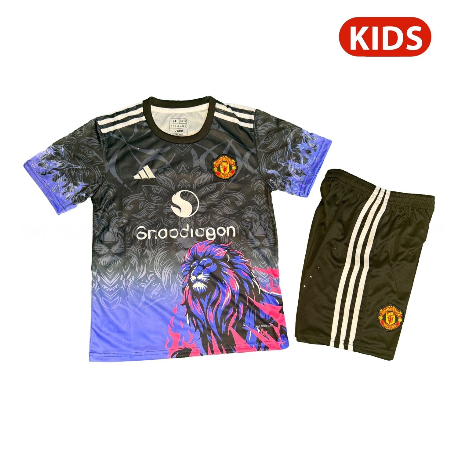 Manchester United 25-26 Purple Lion Black Special Kids Kit - JerseysGala