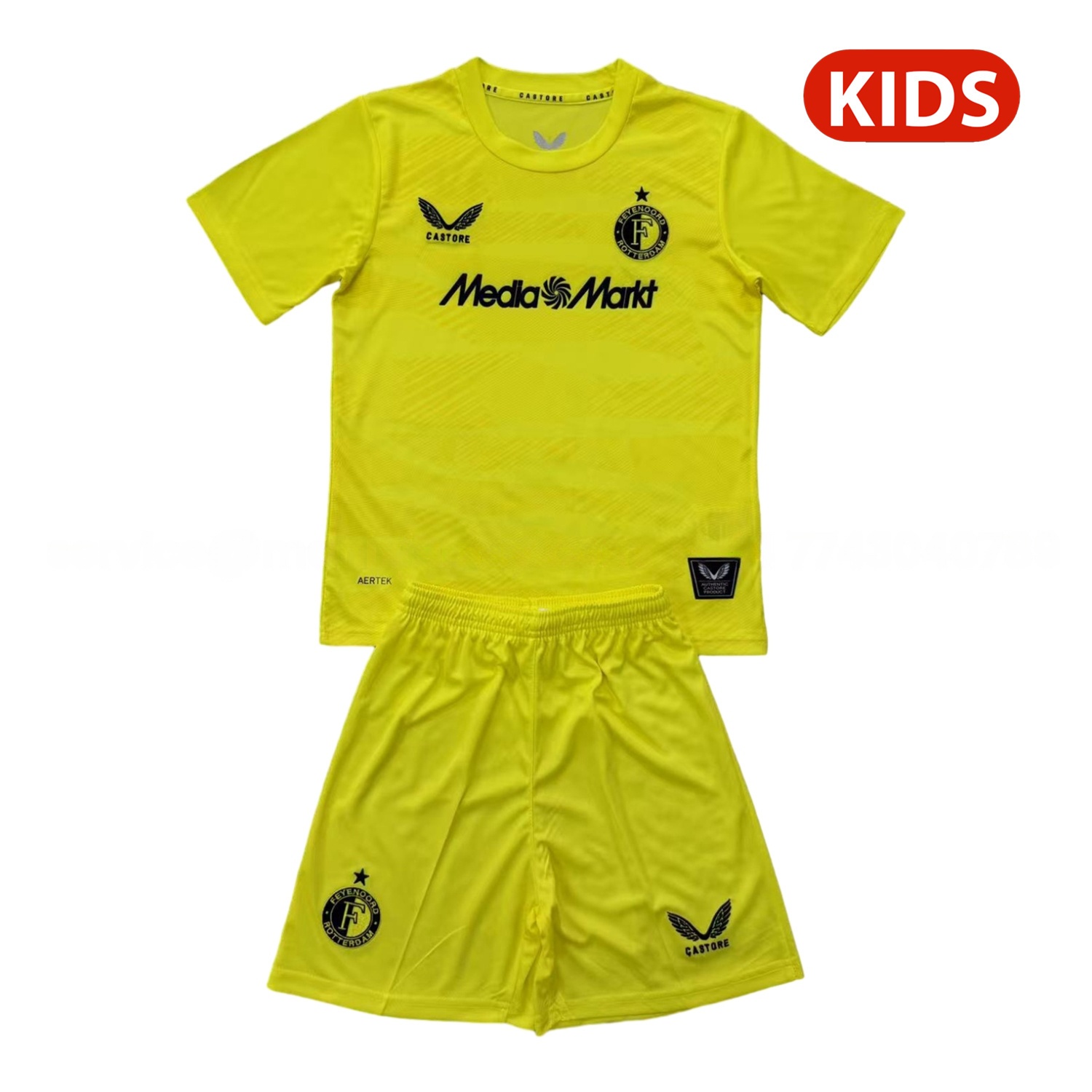 Feyenoord 25-26 Yellow Goalkeeper Kids Kit - JerseysGala