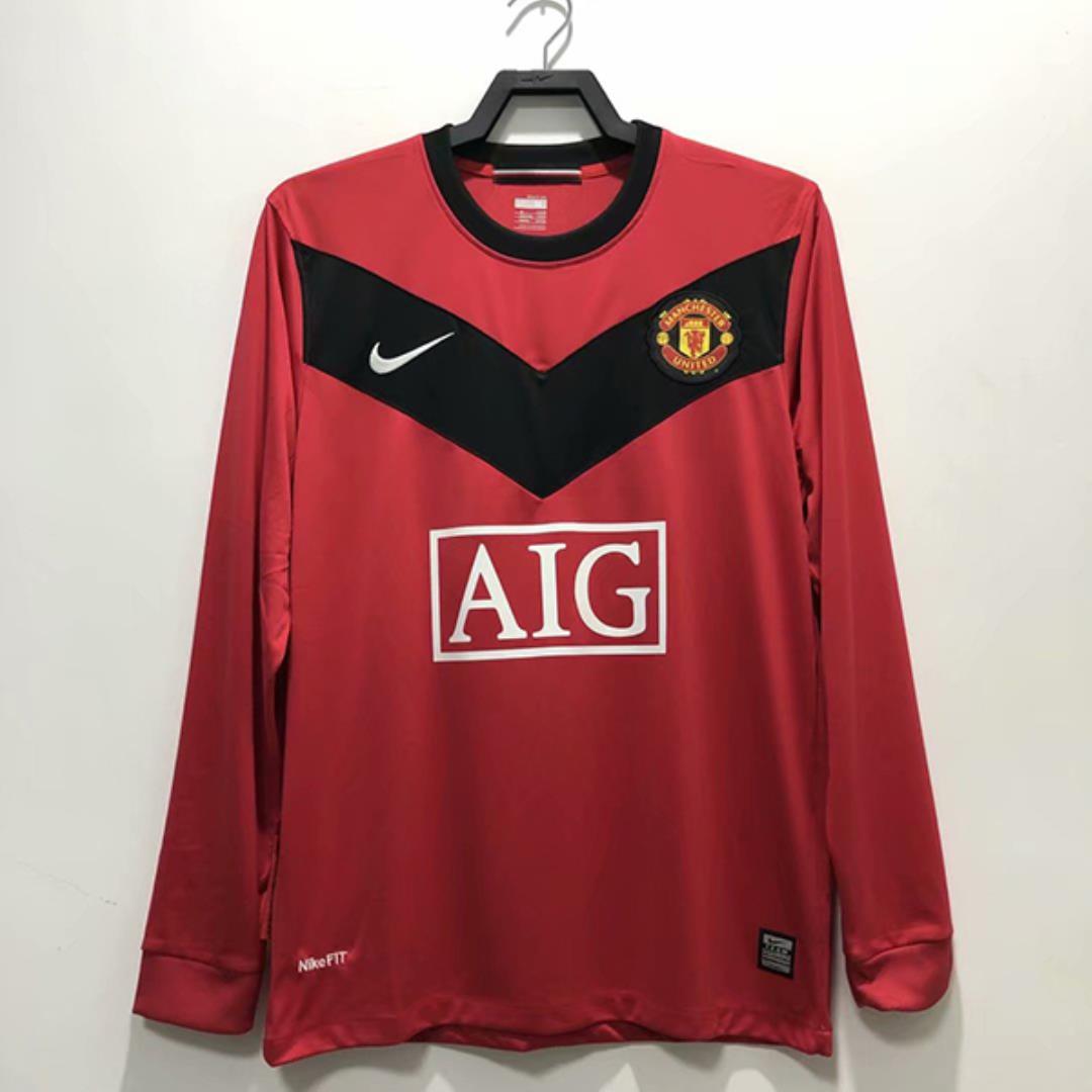 Retro Manchester United 09-10 Home Long Sleeve Jersey - JerseysGala
