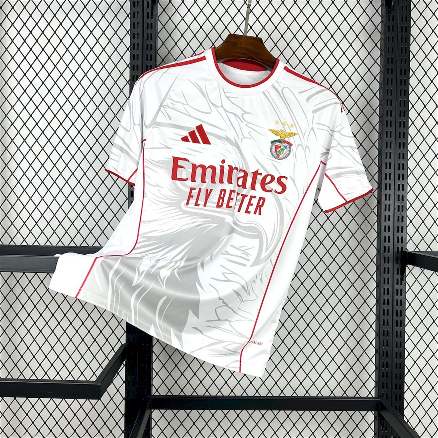 Benfica 24-25 White Red Concept Jersey with Grey Eagle - Fans Version - JerseysGala