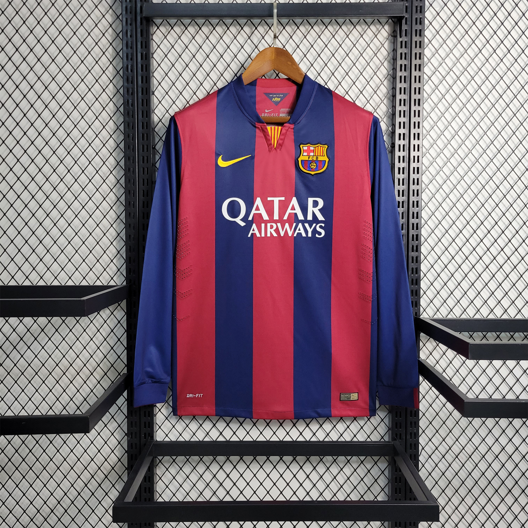 Retro Barcelona 14-15 Home Stadium Long Sleeve Jersey - JerseysGala