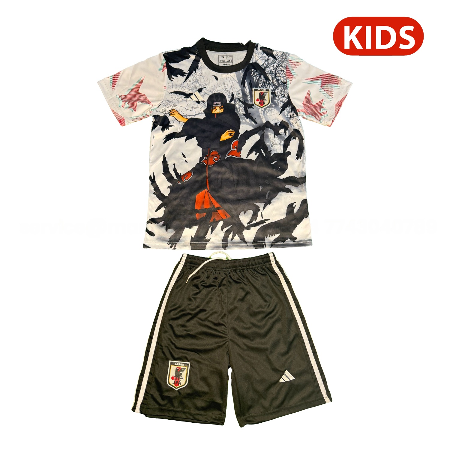 Japan 25-26 Uchiha Itachi White And Black Special Kids Kit - JerseysGala