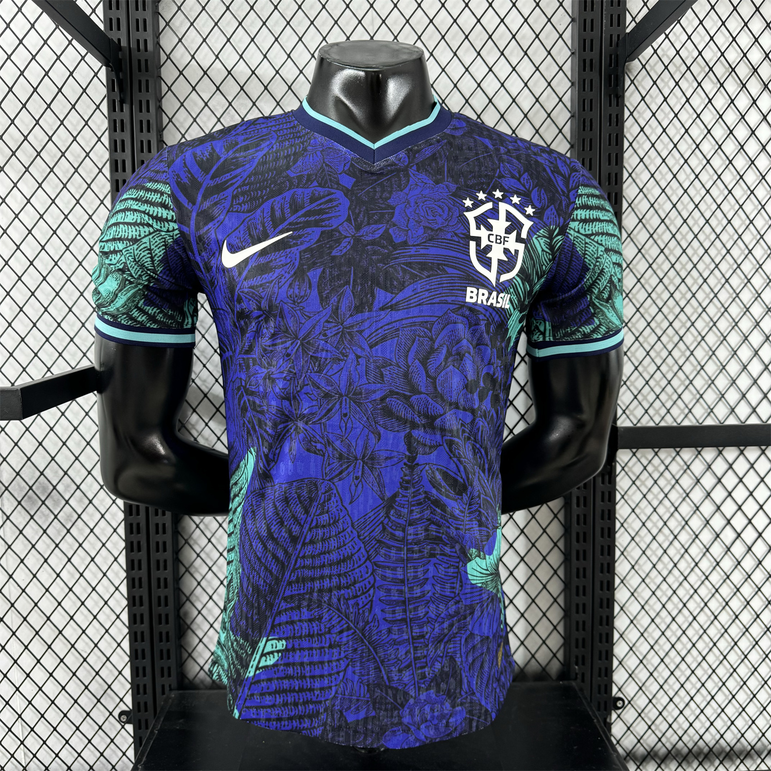 Brazil 25-26 Blue Flowers and Leaves Jersey - Player Version - JerseysGala