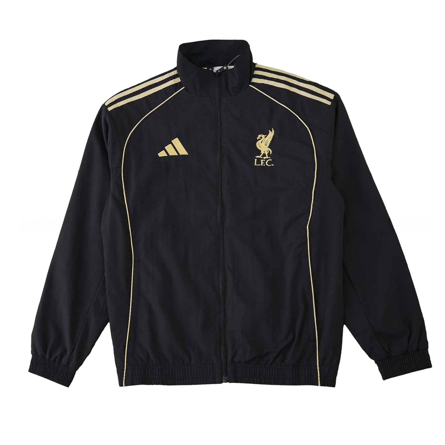 Liver.pool 25-26 Throwback Windbreaker Jacket - Black - JerseysGala