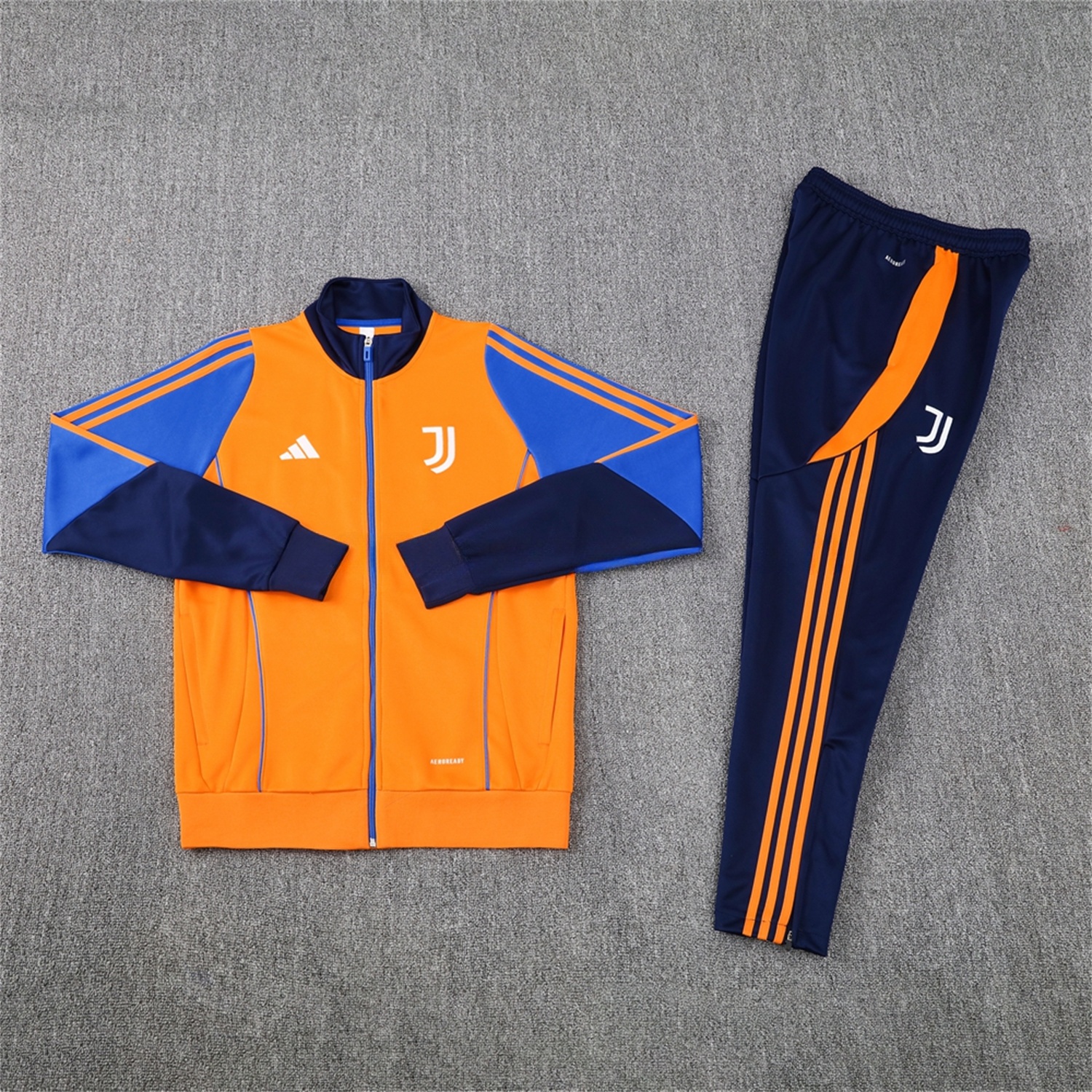 Juventus 24-25 Jacket Training Tracksuit - Orange Jackets & Blue Pants - JerseysGala