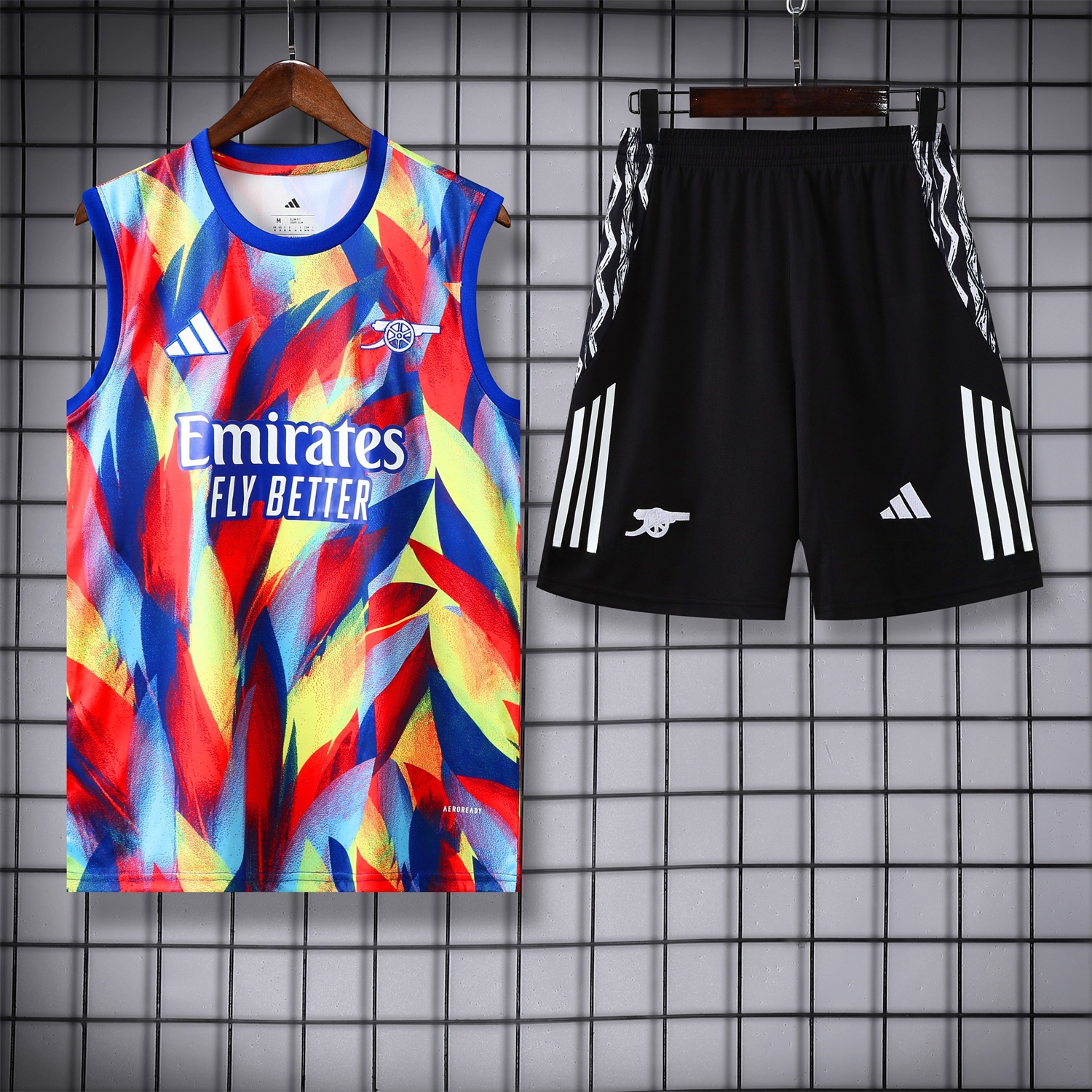 Arsenal 25-26 Vest Training Set - Colorful Festival Vest and Black Shorts - JerseysGala
