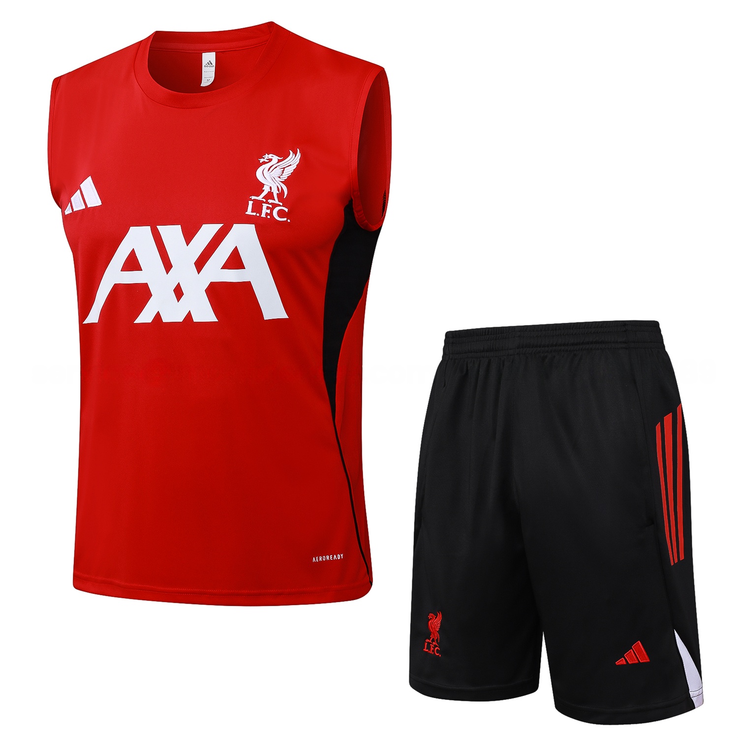 Liver.pool 25-26 Vest Training Set - Red Vest & Black Shorts - JerseysGala
