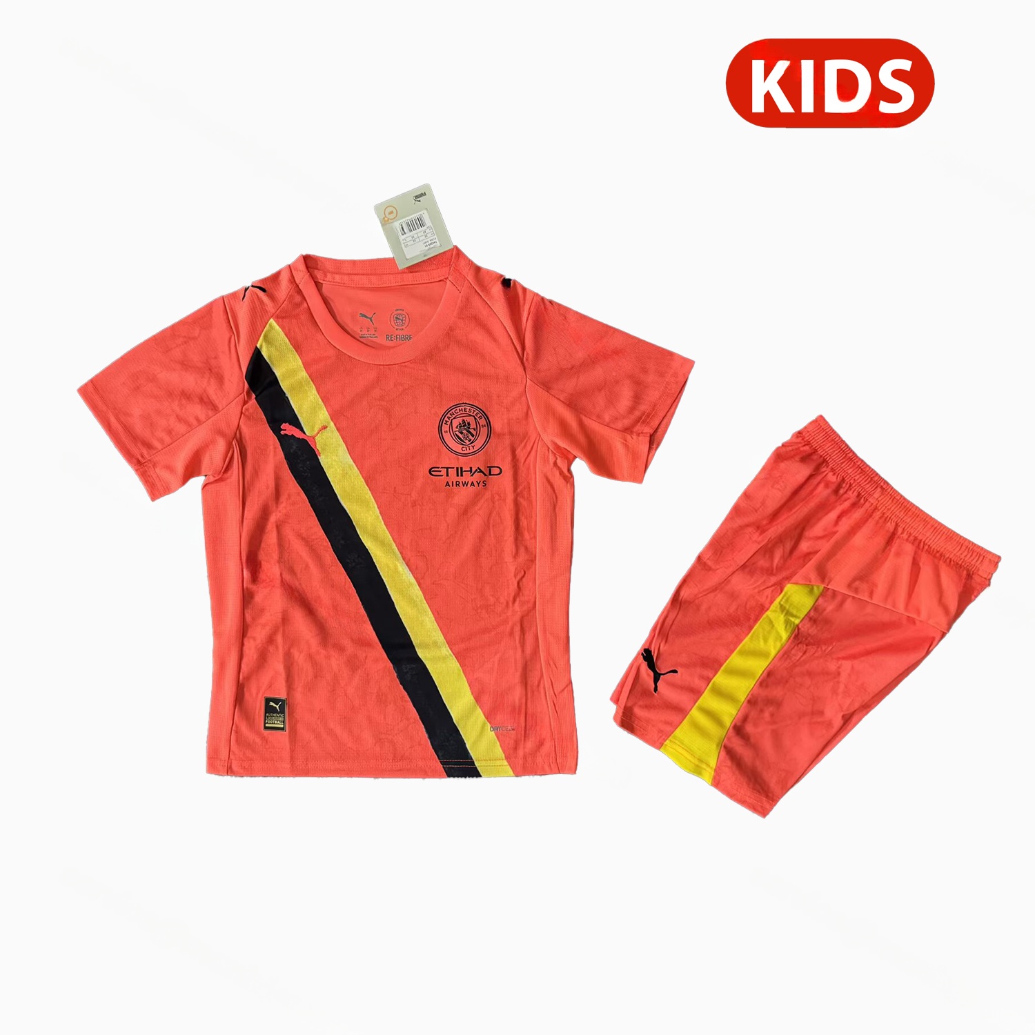Manchester City 25-26 Third Orange Kids Kit - JerseysGala