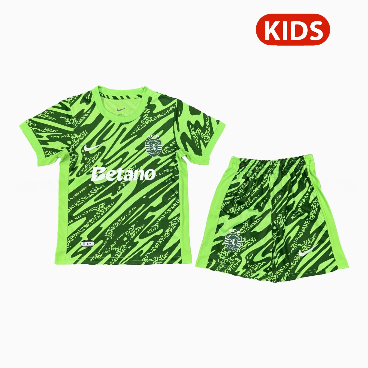 Sporting CP 25-26 Green Goalkeeper Kids Kit - JerseysGala