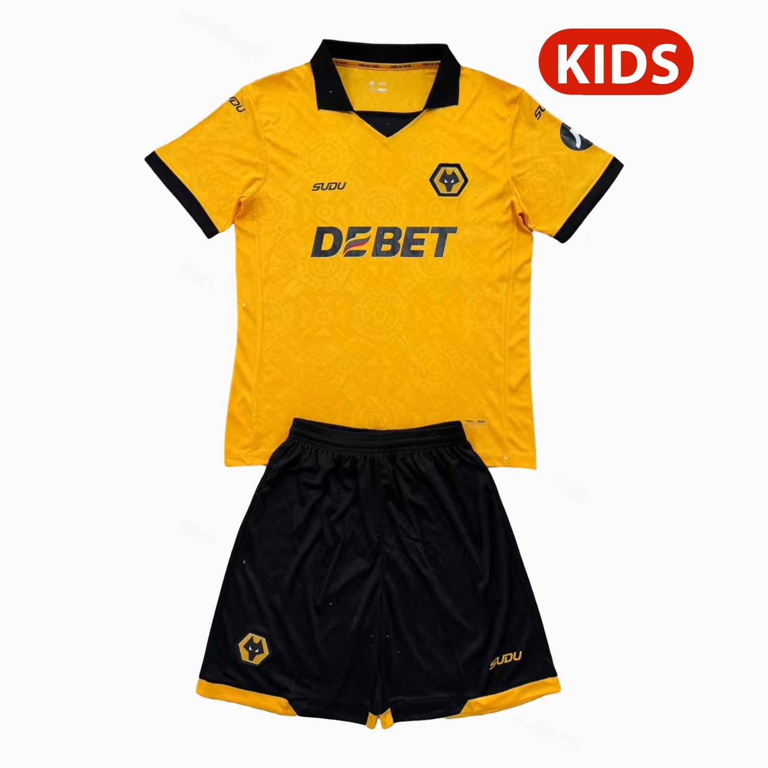 Wolverhampton Wanderers Wolves 25-26 Home Kids Kit - JerseysGala