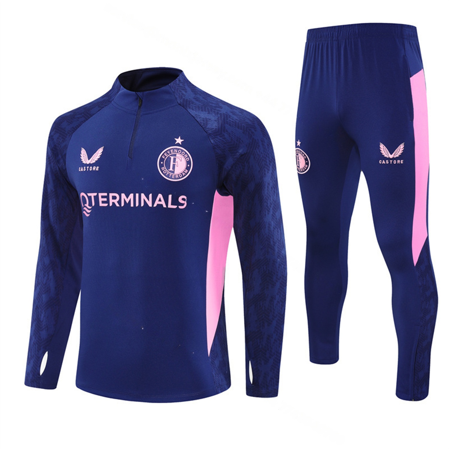 Feyenoord 25-26 Long Sleeve Training Set - Royal Blue Top & Royal Blue Pants - JerseysGala