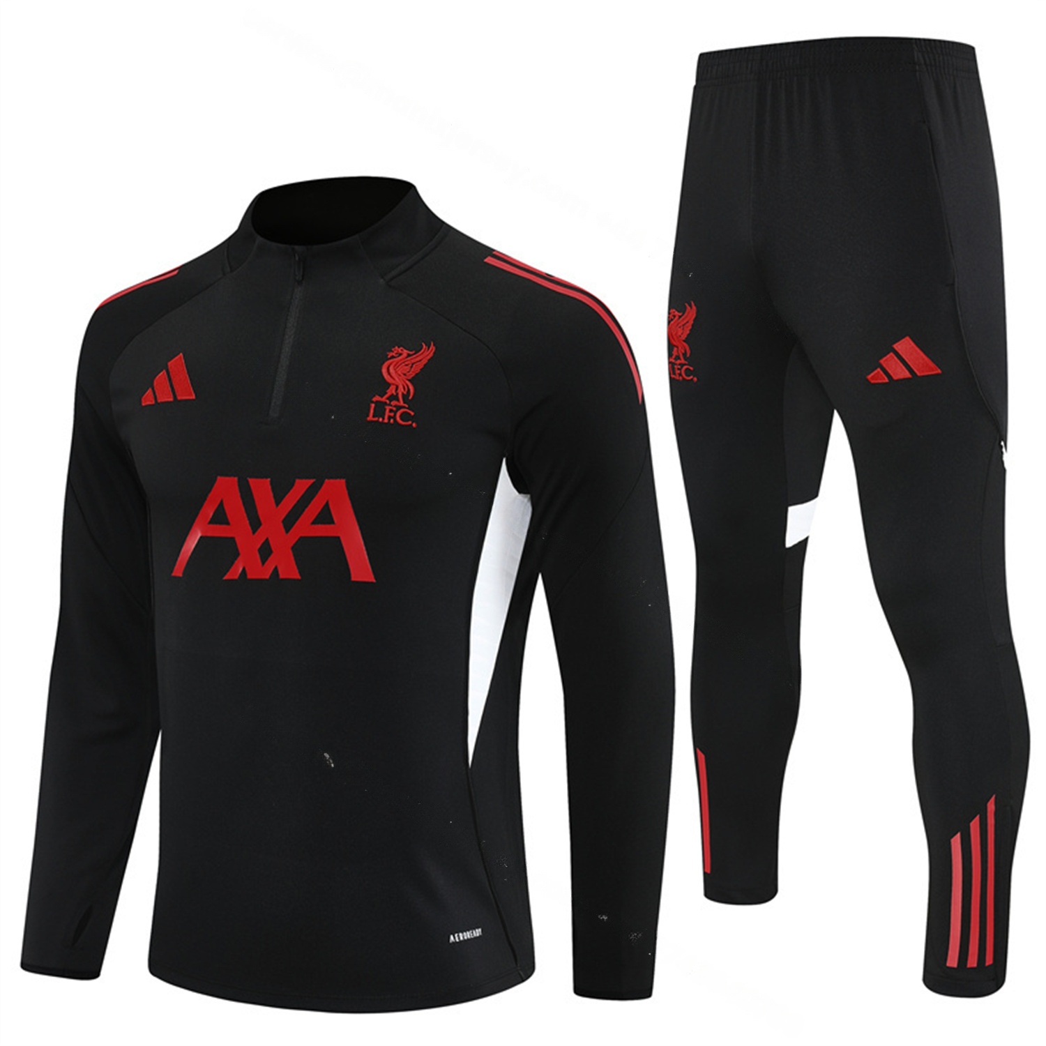Liver.pool 25-26 Long Sleeve Training Set - Black Top & Black Pants - JerseysGala