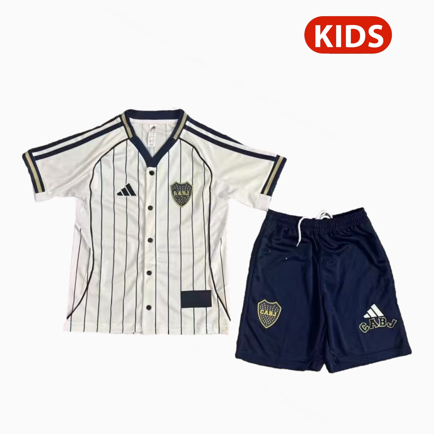 Boca Juniors 25-26 White Baseball Kids Kit - JerseysGala