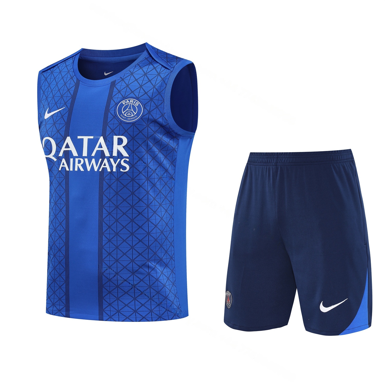 Paris Saint-Germain PSG 25-26 Vest Training Set - Ocean Blue Vest & Deep Blue Shorts - JerseysGala