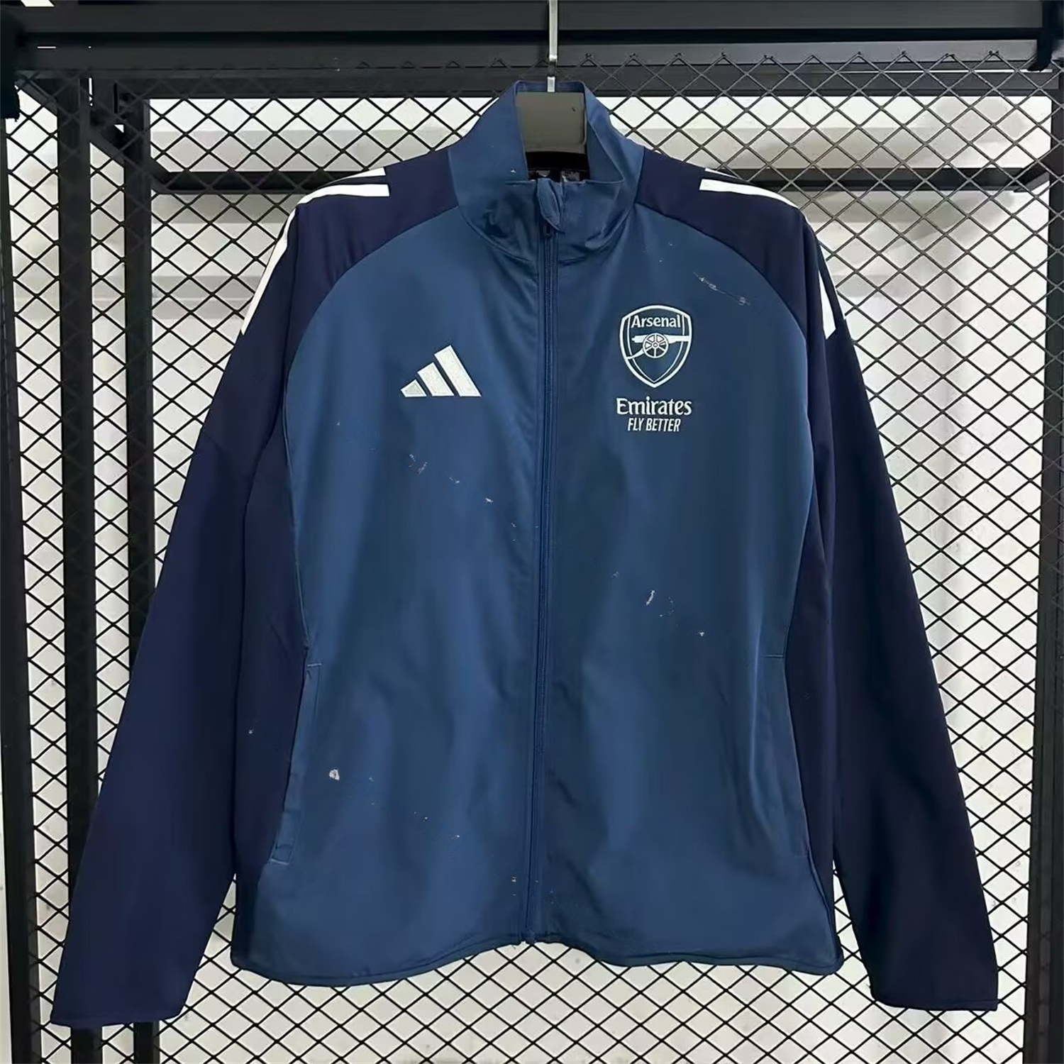 Arsenal 25-26 Throwback Windbreaker Jacket - Navy Blue - JerseysGala
