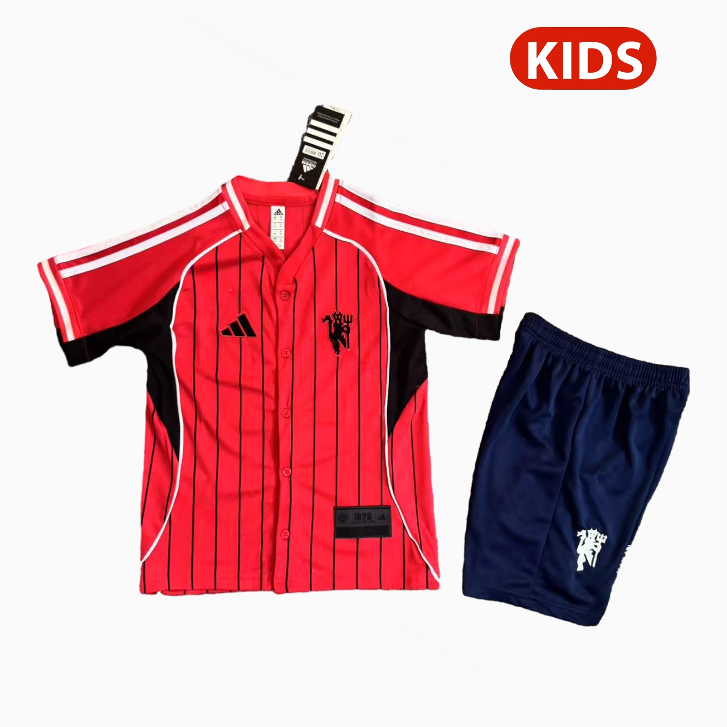 Manchester United 25-26 Red Baseball Kids Kit - Player Version - JerseysGala