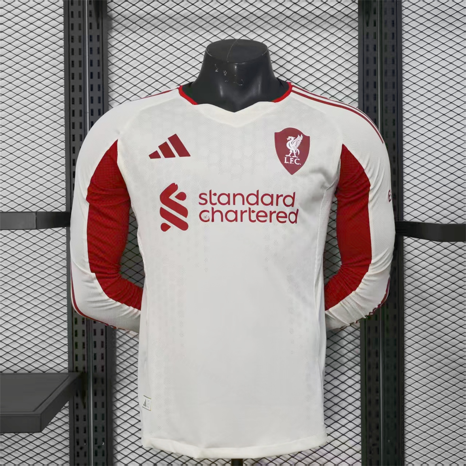Liver.pool 25-26 Away Beige Long Sleeves Jersey - Player Version - JerseysGala