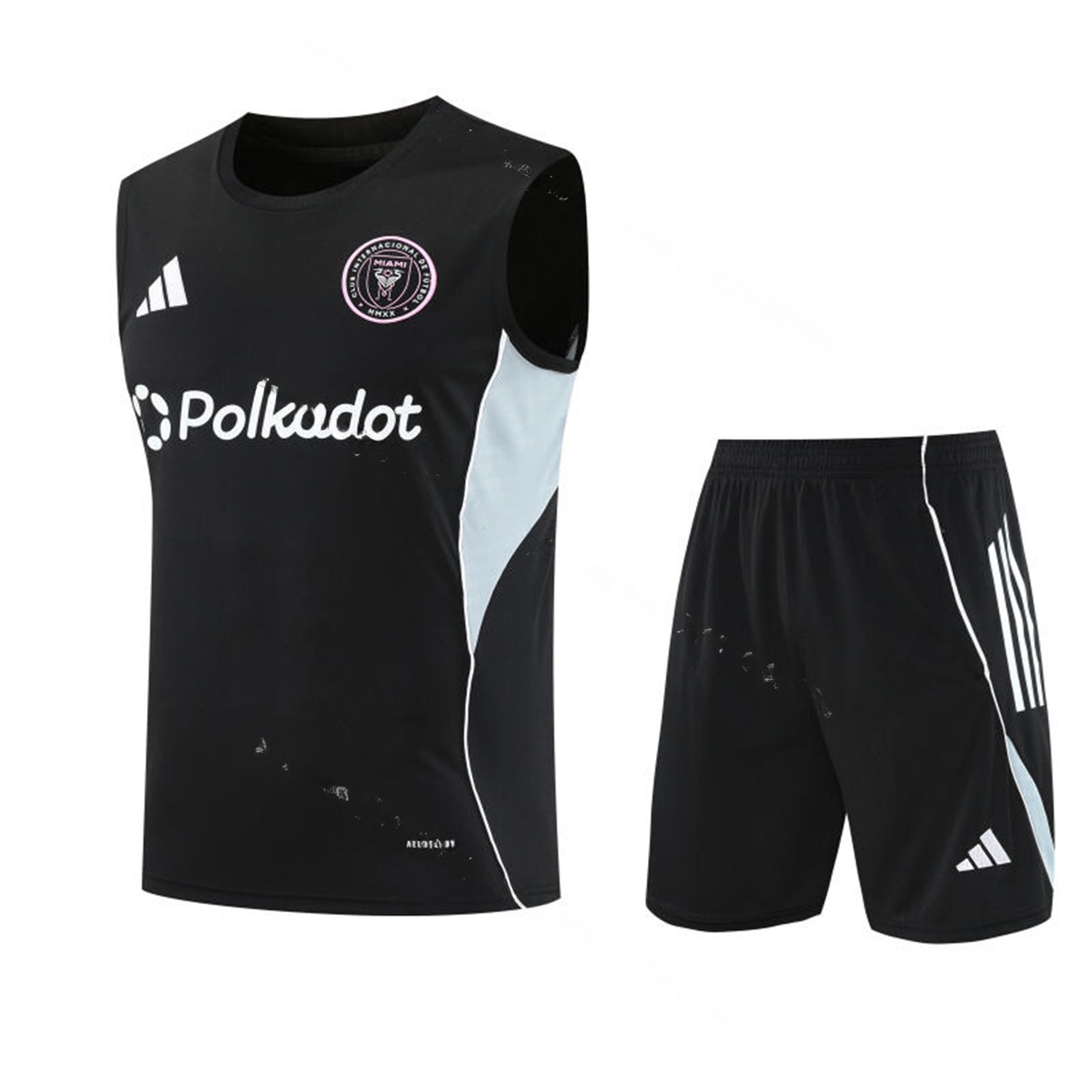 INT M.A.M 25-26 Vest Training Set - Black And Light Grey Vest & Black Shorts - JerseysGala