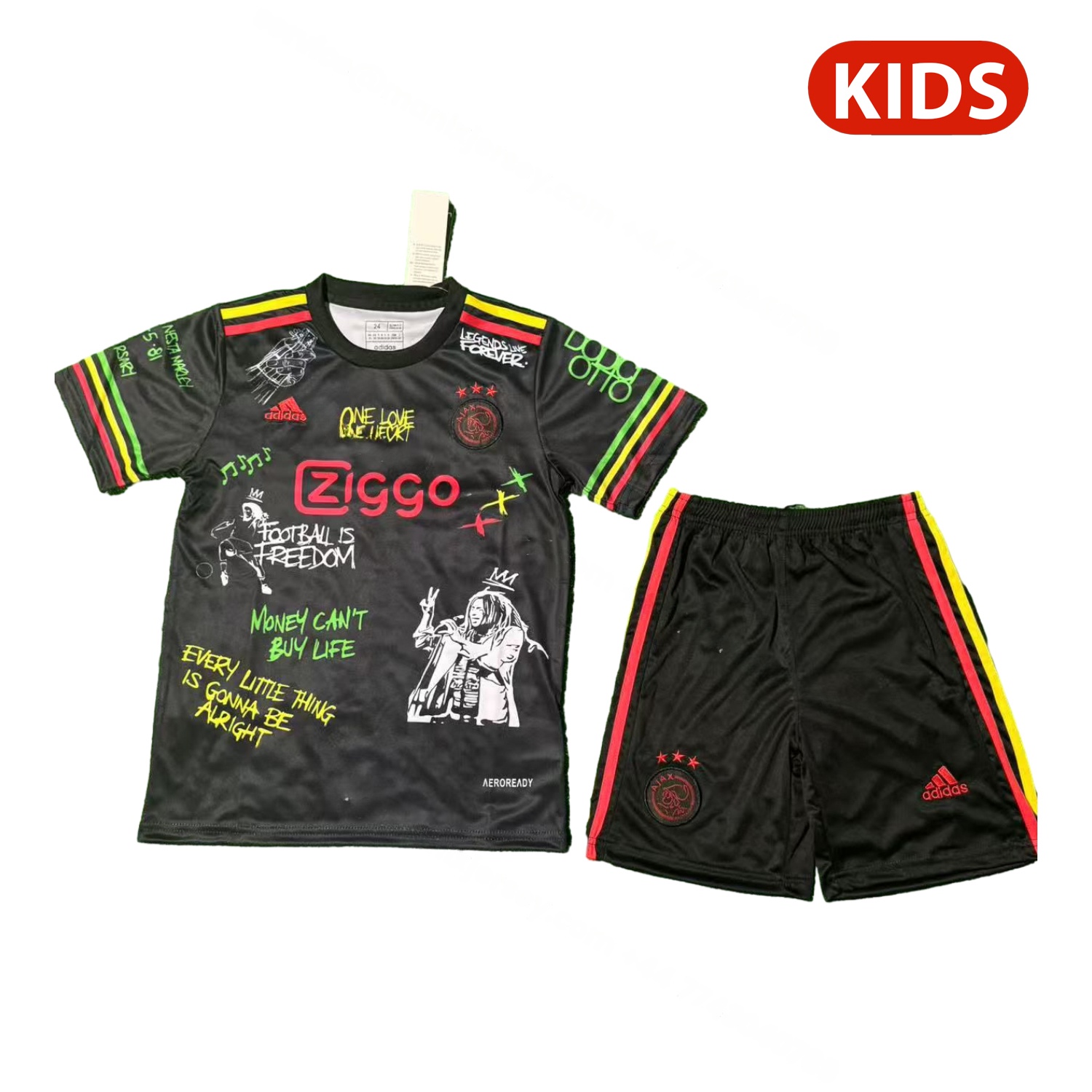 Ajax x B-O-B Marly 25-26 Black Special Kids Kit - JerseysGala