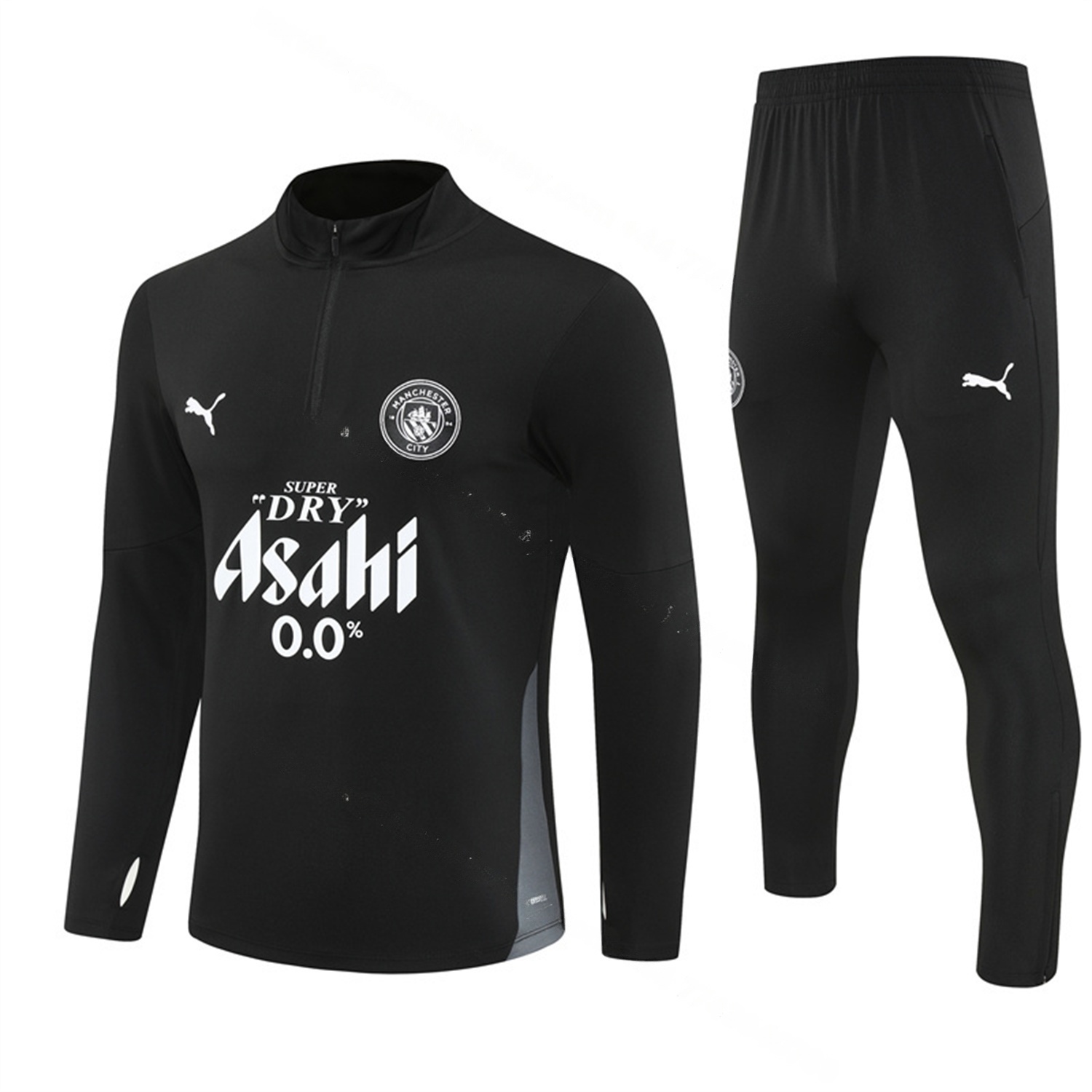 Manchester City 25-26 Long Sleeve Training Set - Black Top & Black Pants - JerseysGala