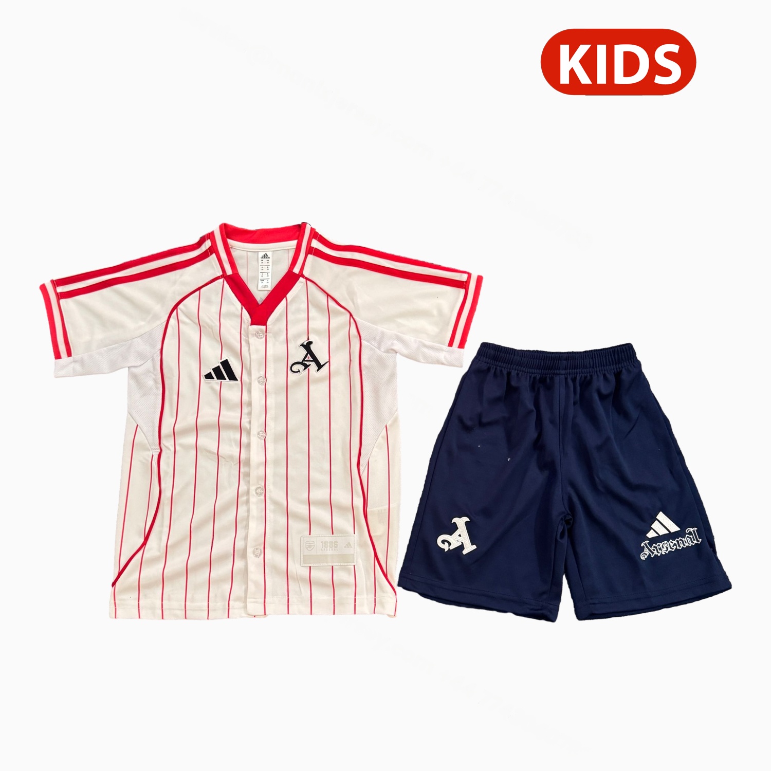 Arsenal 25-26 White Baseball Kids Kit - Player Version - JerseysGala