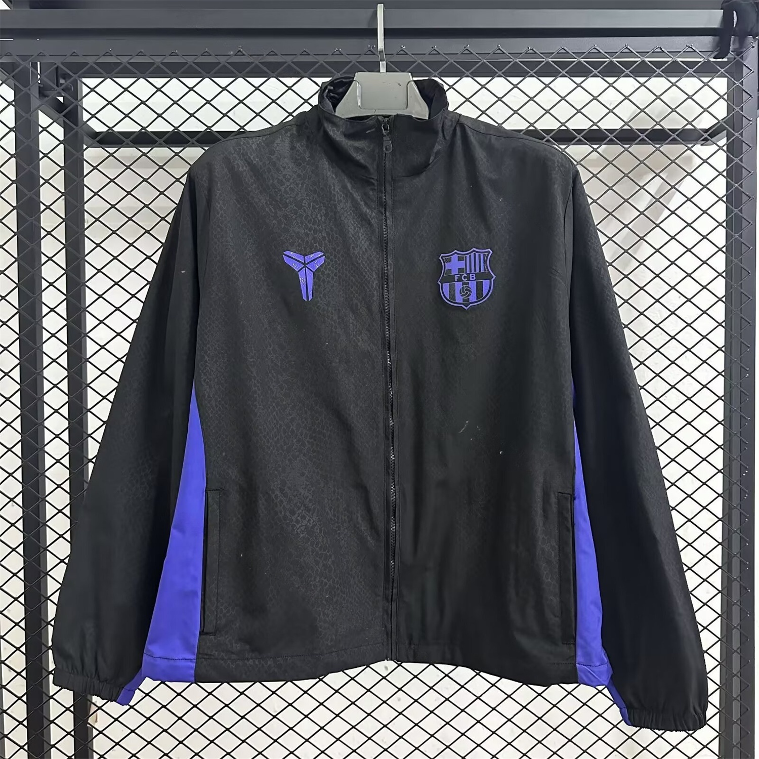 Barcelona 25-26 KB Co-Branded Windbreaker Jacket - Black - JerseysGala